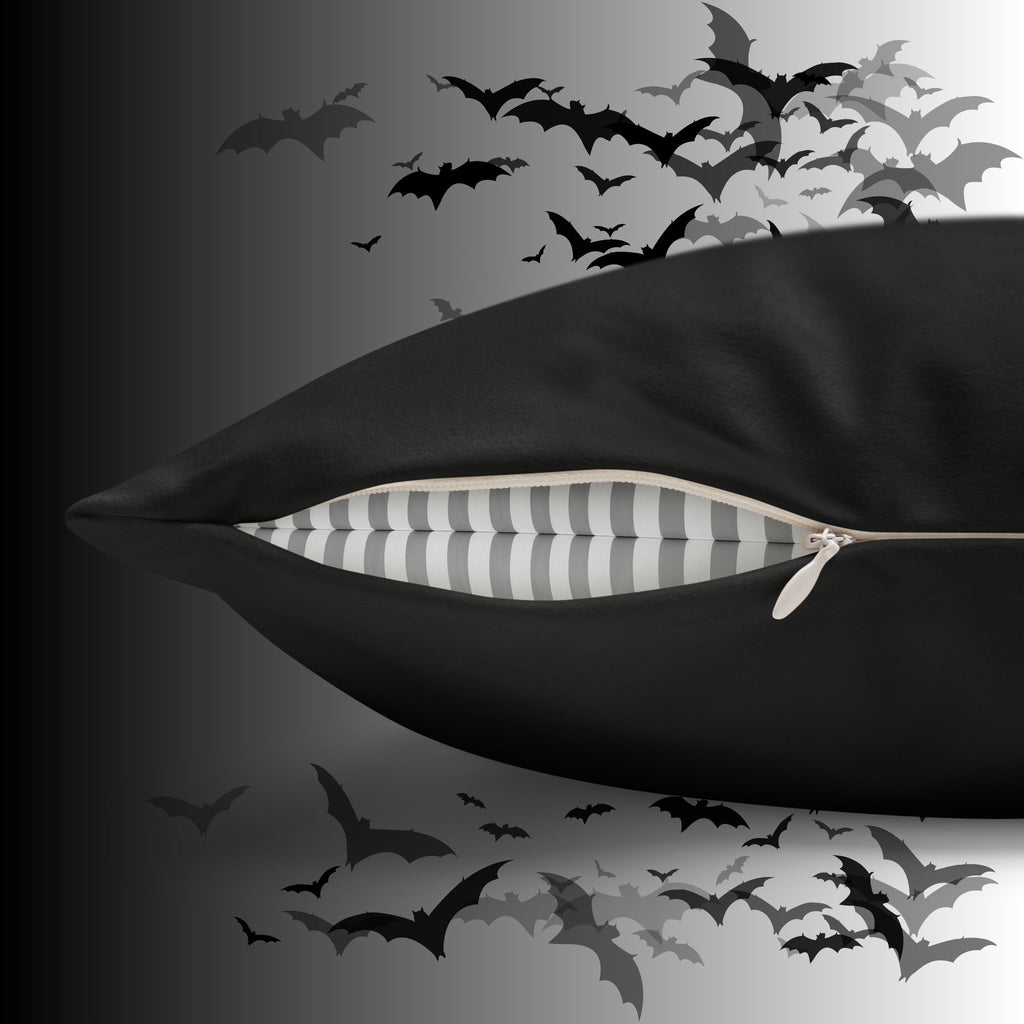 Spooky Season Cat Halloween Throw Pillow — Pumpkin Dark Home Decor