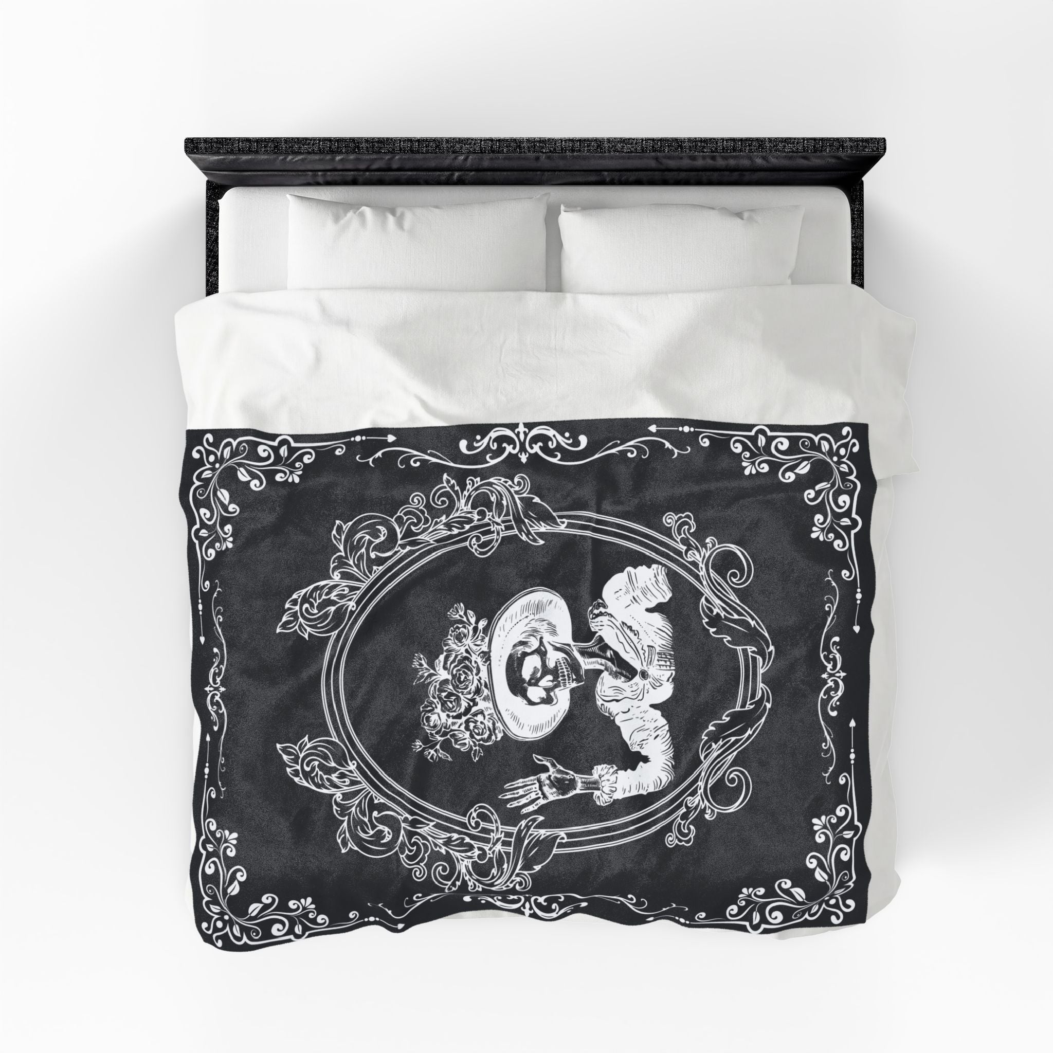 Victorian Skeleton Throw Blanket — Gothic Dark Academia Home Decor