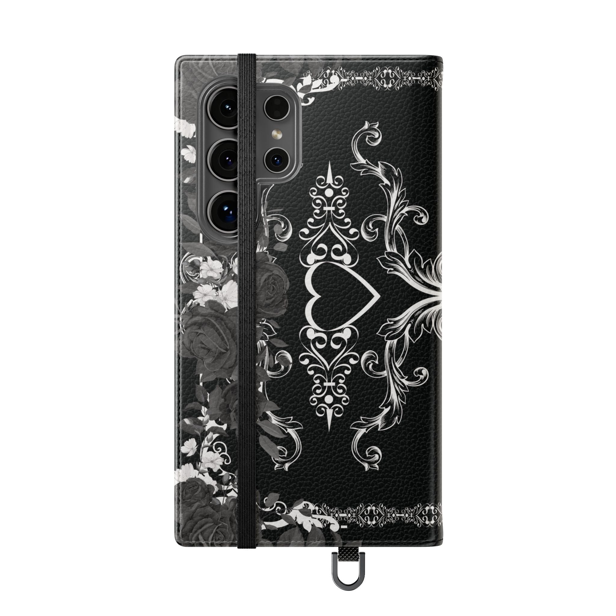 Romantic Goth Wallet Flip Case - Goth Botanical Phone Case