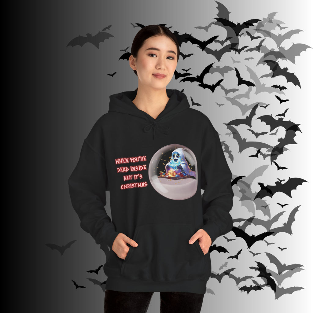 When You're Dead Inside But It's Christmas Hoodie — Ghost Snow Globe Pullover
