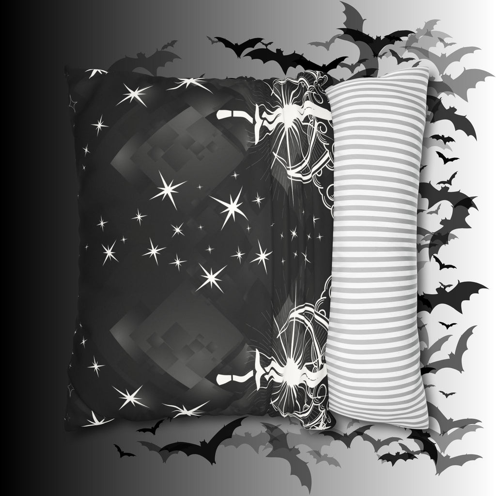Gothic Moon Sword Celestial Throw Pillow — Dark Witchy Home Decor