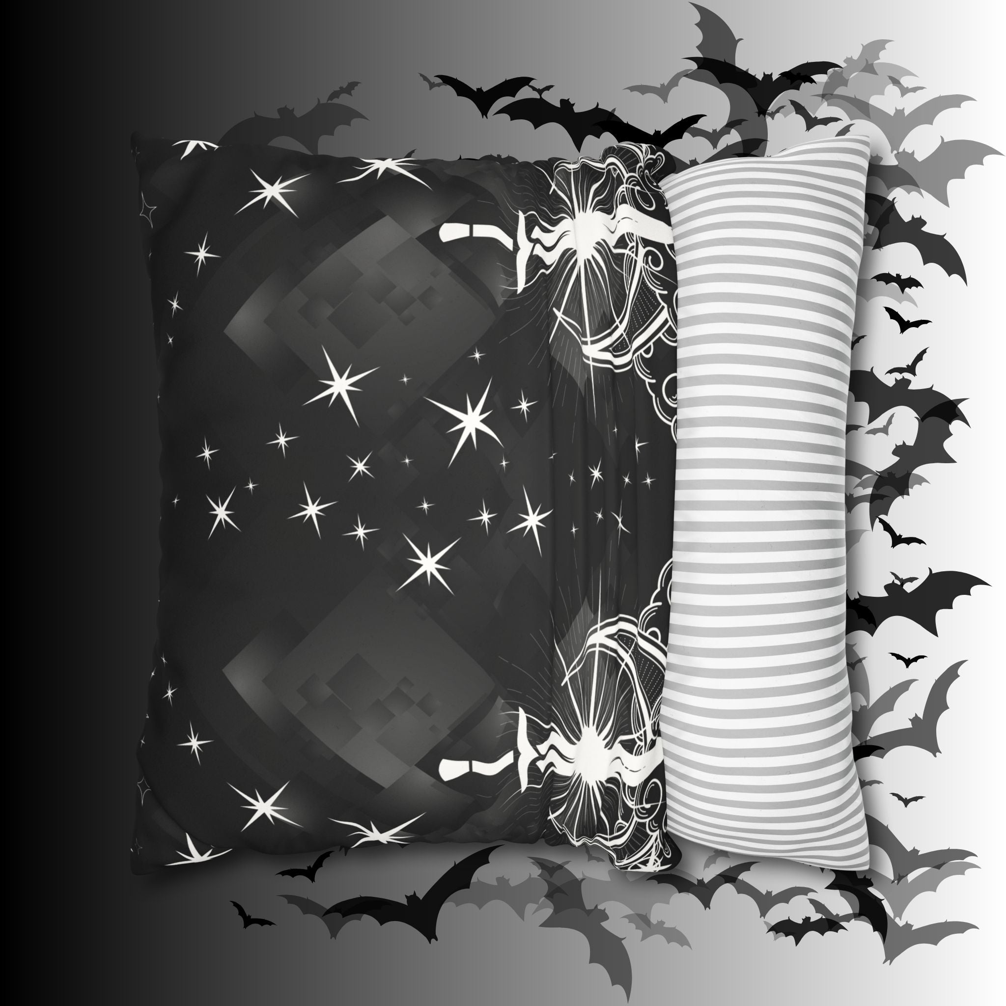 Gothic Moon Sword Celestial Throw Pillow — Dark Witchy Home Decor