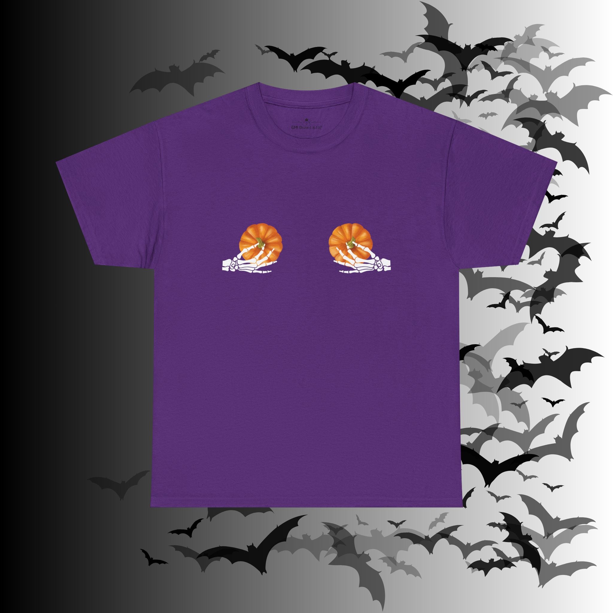 Skeleton Hands Pumpkin Halloween T-Shirt — Funny Spooky Season Tee