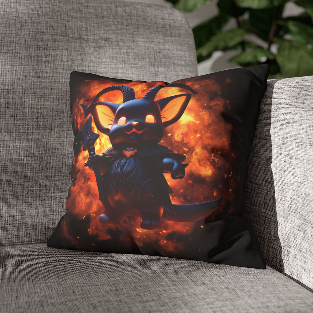Cute Baphomet Throw Pillow — Gothic Occult Dark Home Decor