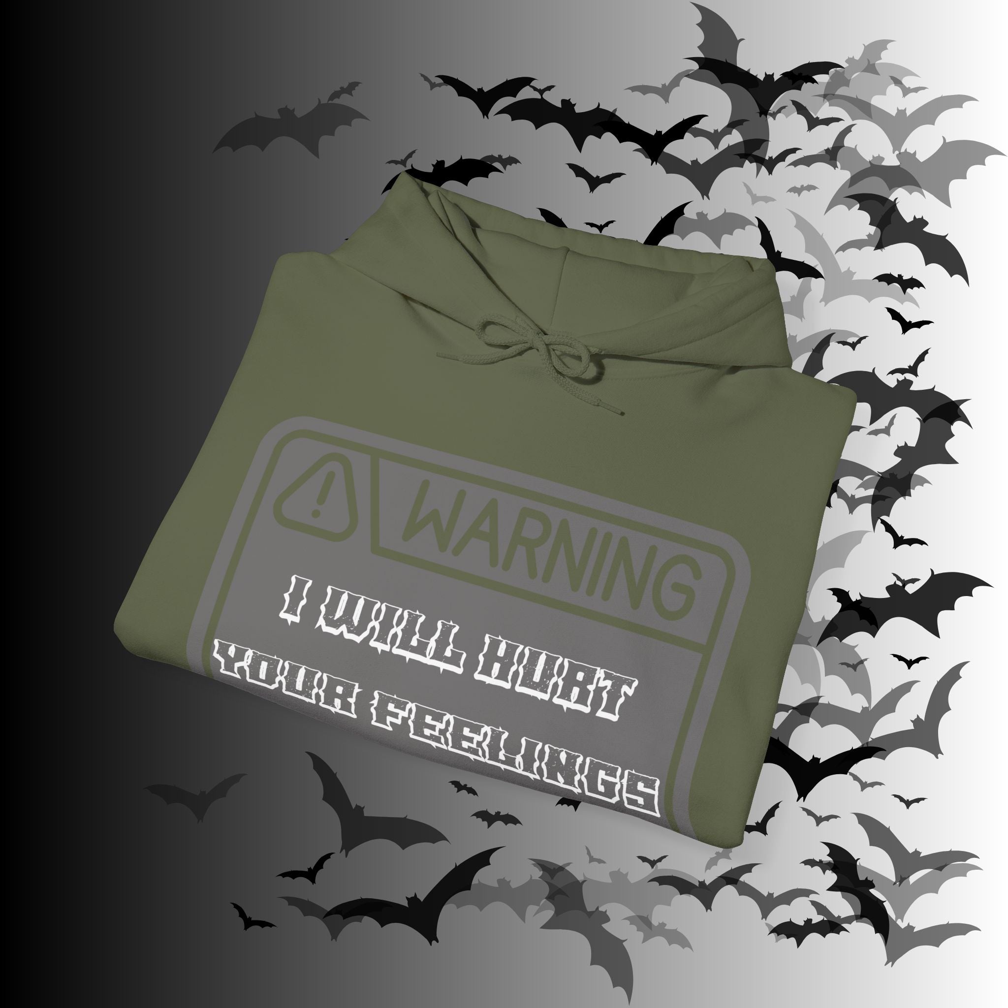 Warning I Will Hurt Your Feelings Hoodie — Funny Gothic Attitude Pullover