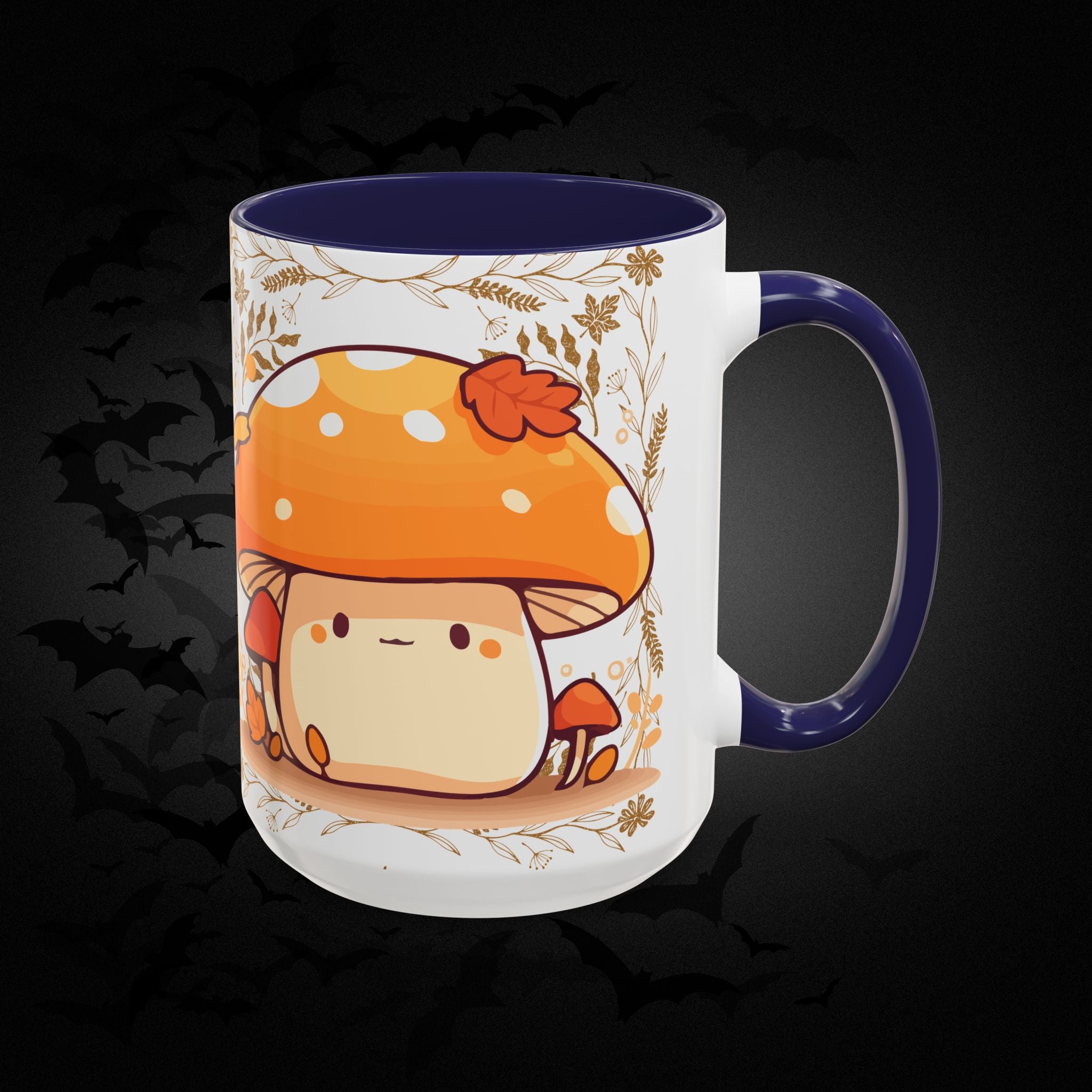 Autumn Mushroom Cute Coffee Mug — Fall Kawaii Accent Mug (11/15oz)