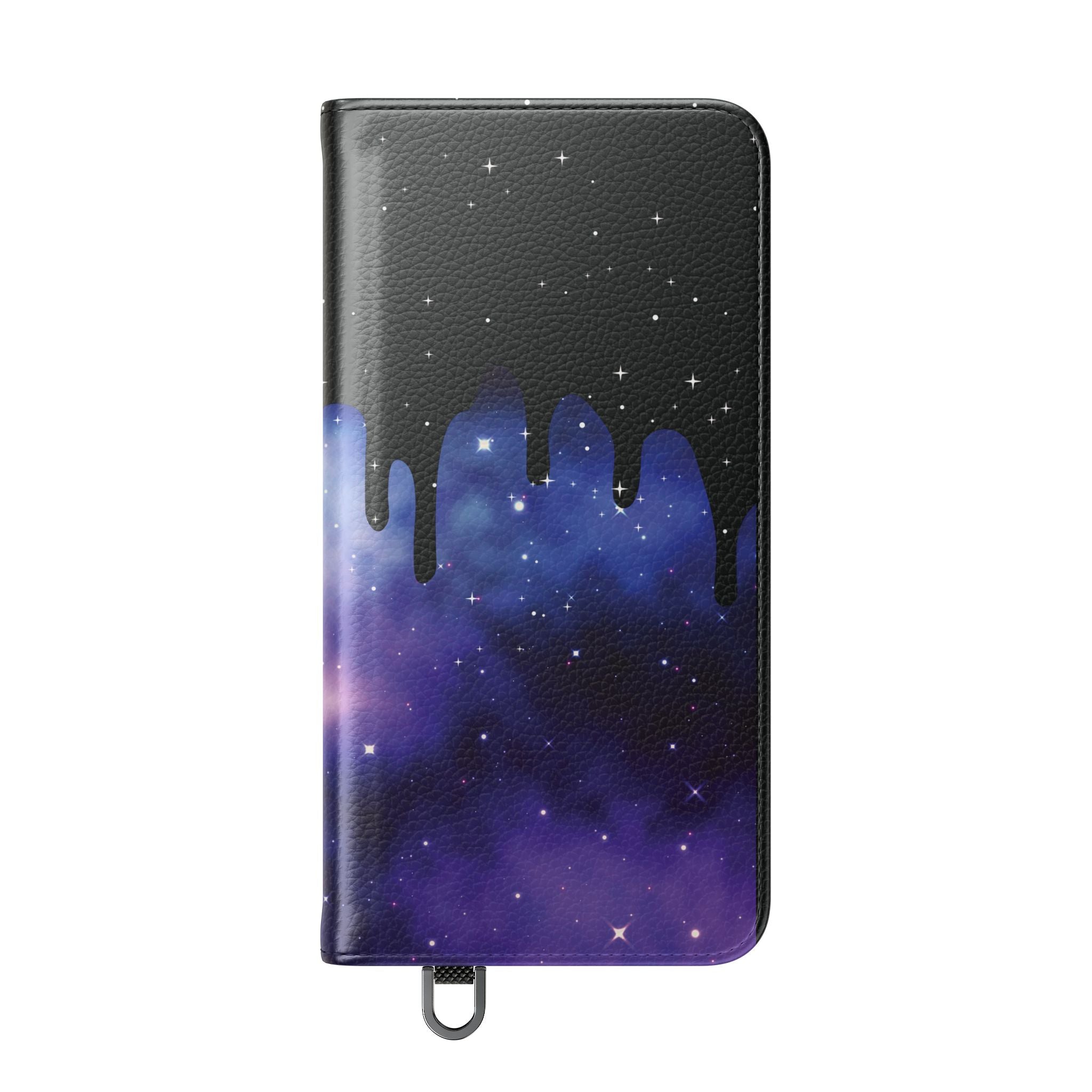 Pastel Goth Drippy Galaxy Flip Wallet Phone Case - Wallet Case for Samsung and iPhone - Gothic Style Wallet Phone Cases