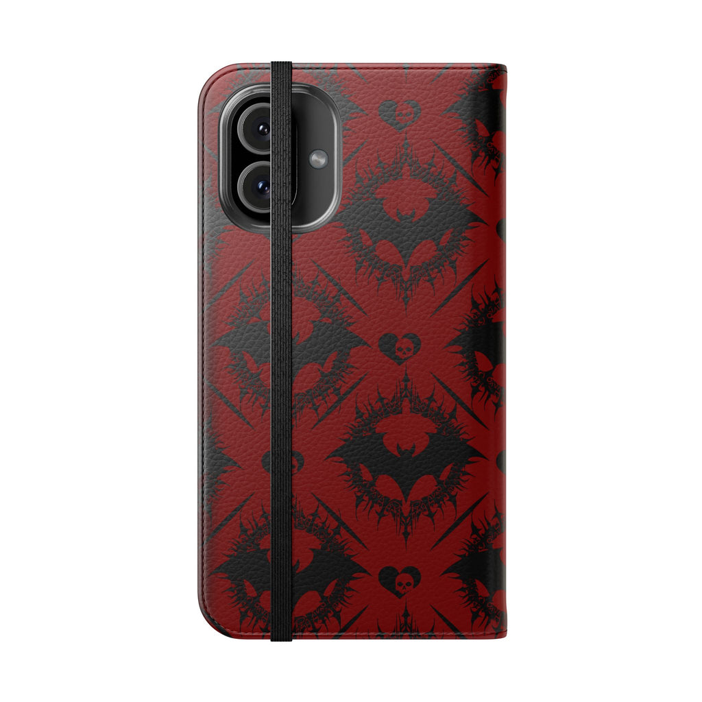 Copy of Gothic Bat Wallet Flip Case - Elegant Goth Phone Wallet - Bat Pattern Flip Case - Gothic Phone Case - Stylish Wallet Phone Case