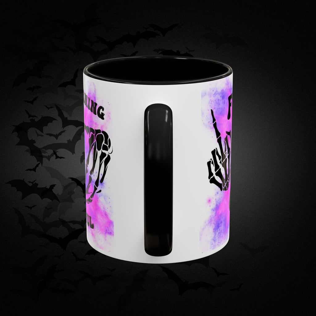 Good Morning Beautiful Fuck Off Skeleton Hands Accent Coffee Mug