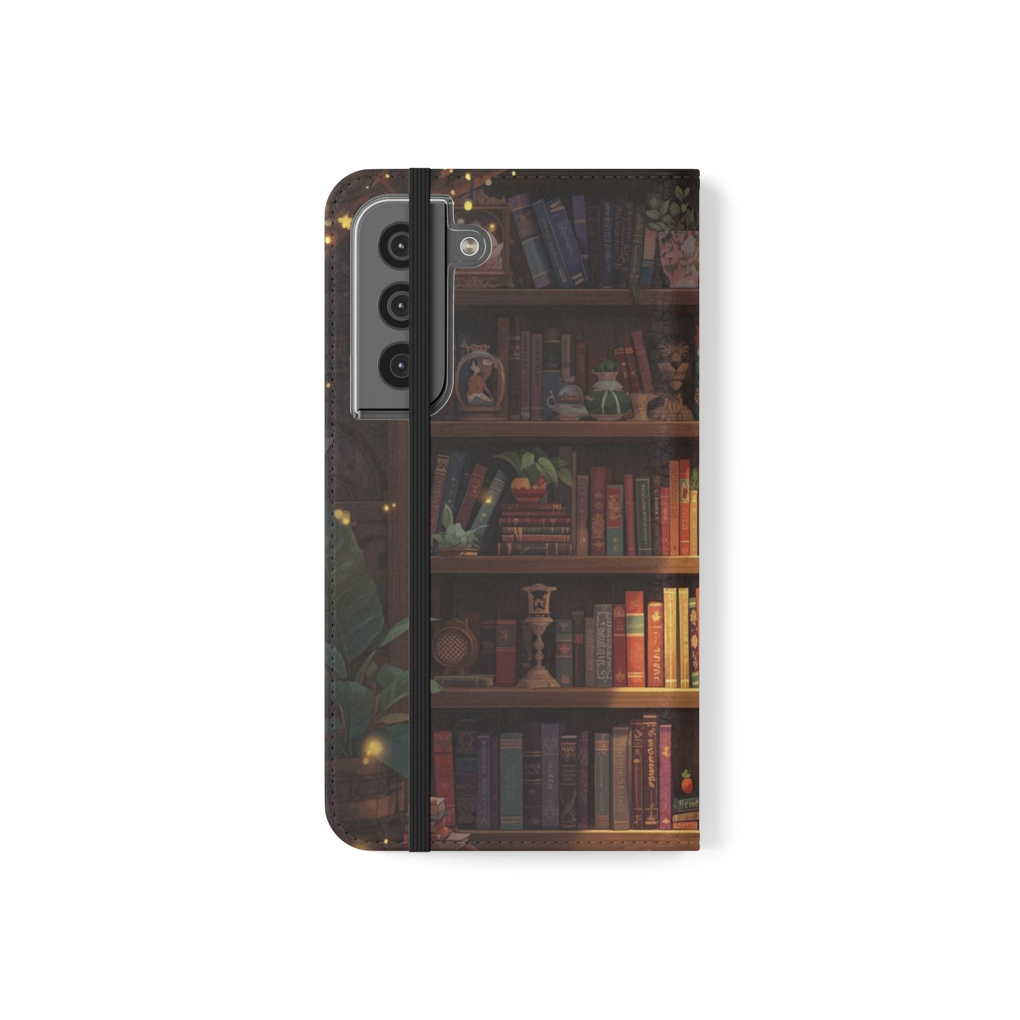 Whimsigoth Bookcase Wallet Flip Case - Romantasy Reader Phone Wallet - Book Pattern Flip Case - Bookish Phone Case