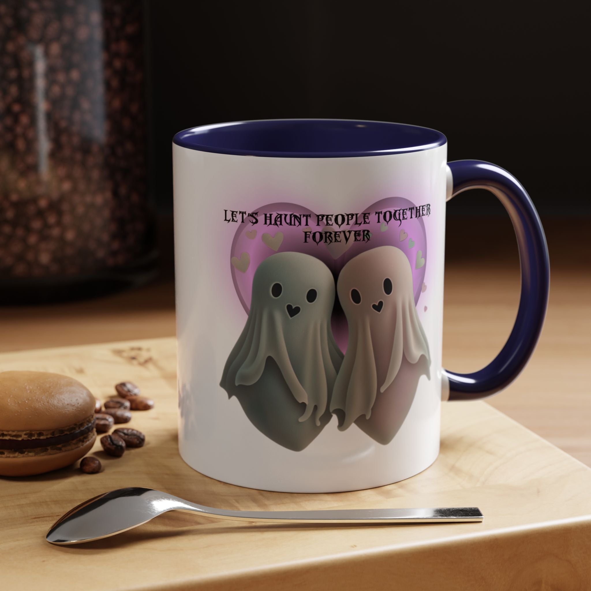 Let's Haunt People Together Forever Coffee Mug — Valloween Ghost Couple Accent Mug