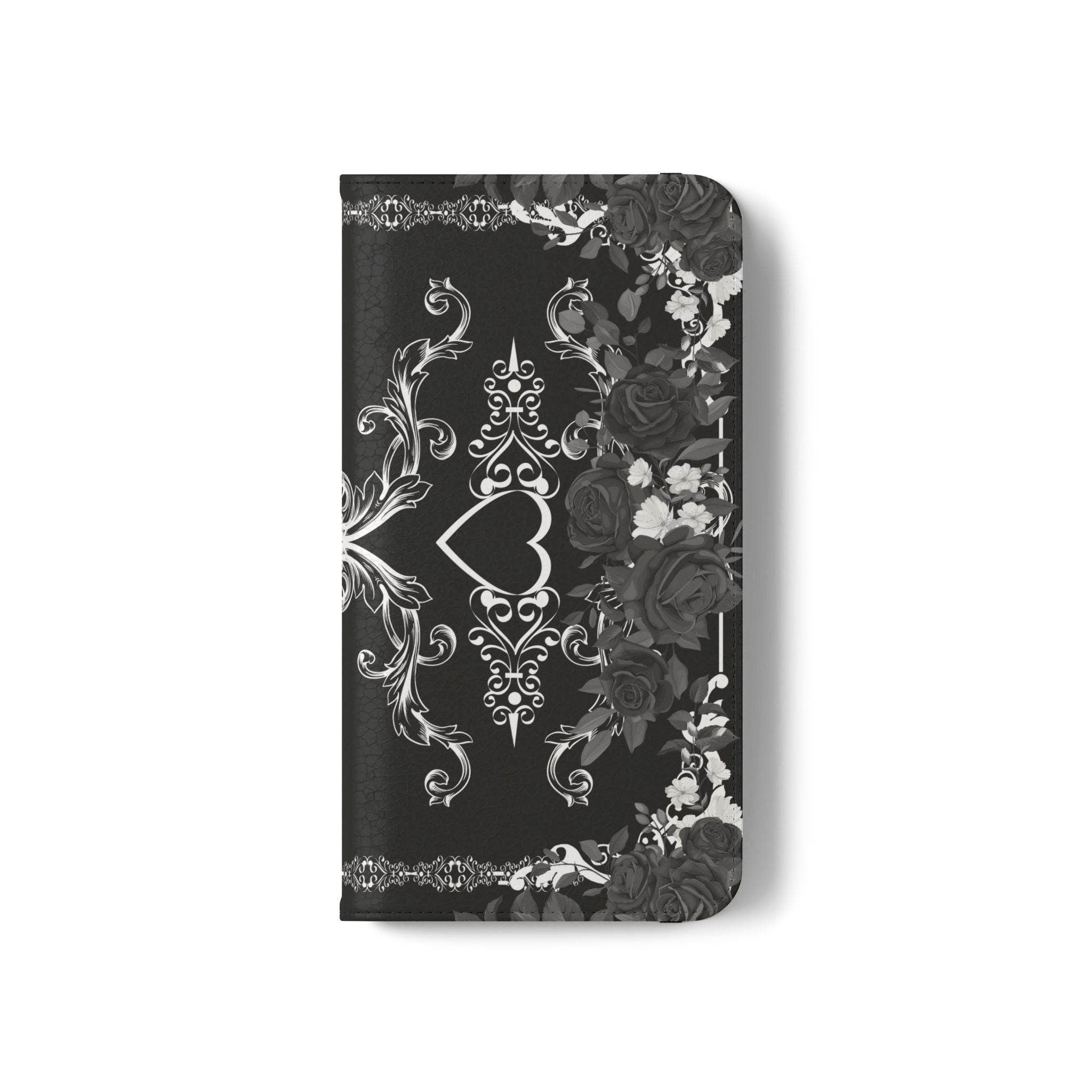 Romantic Goth Wallet Flip Case - Goth Botanical Phone Case
