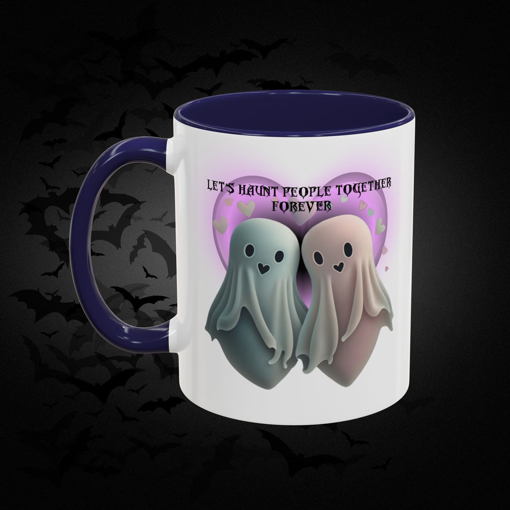 Let's Haunt People Together Forever Coffee Mug — Valloween Ghost Couple Accent Mug
