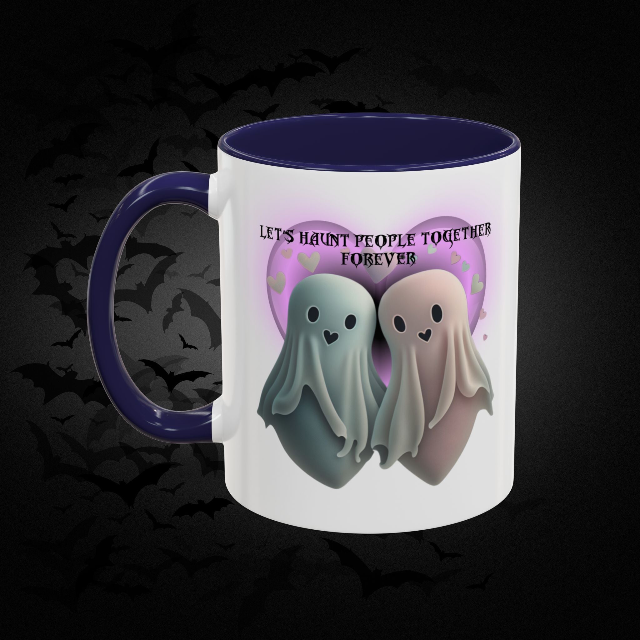 Let's Haunt People Together Forever Coffee Mug — Valloween Ghost Couple Accent Mug