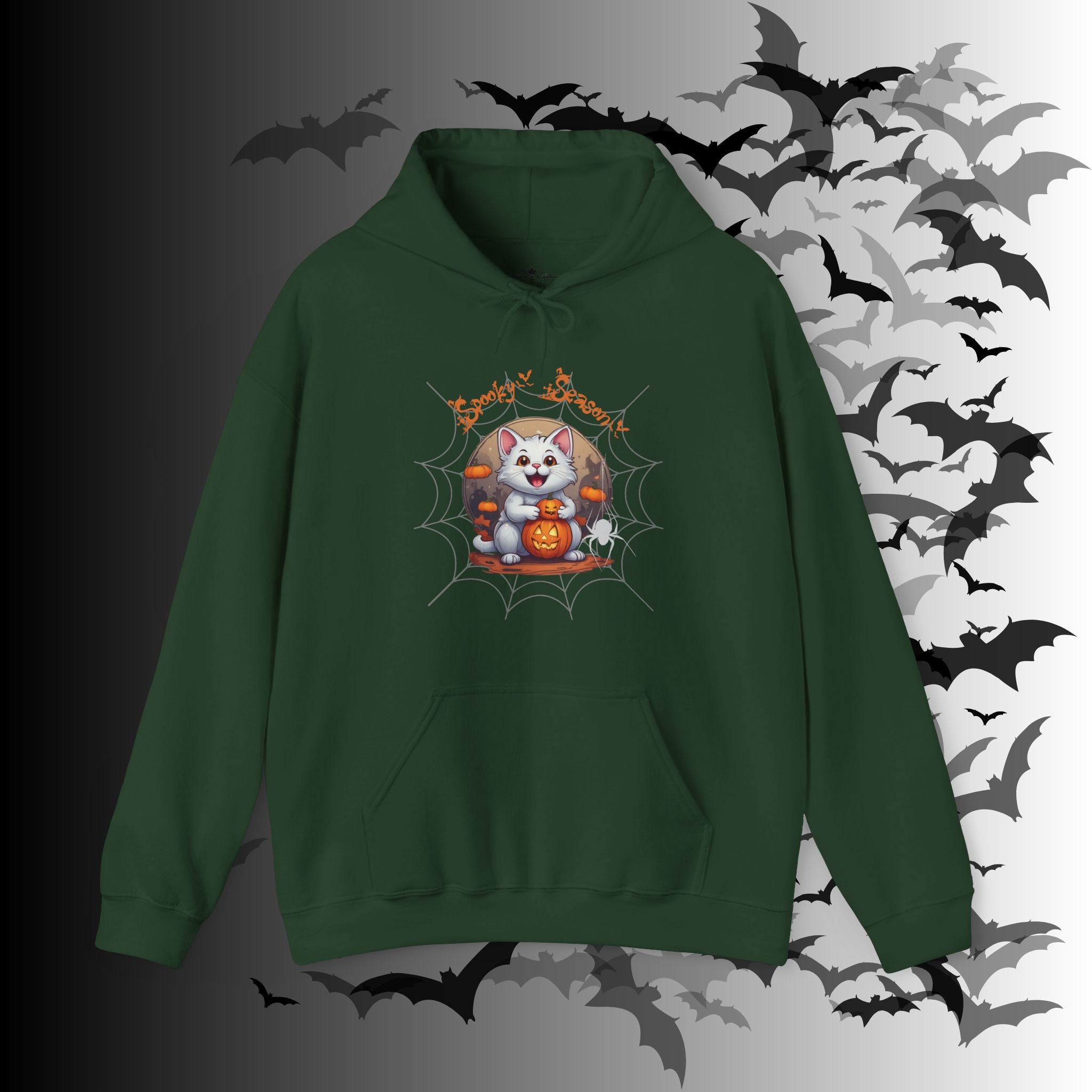 Spooky Season Cat Hoodie — Kawaii Halloween Pumpkin Pullover