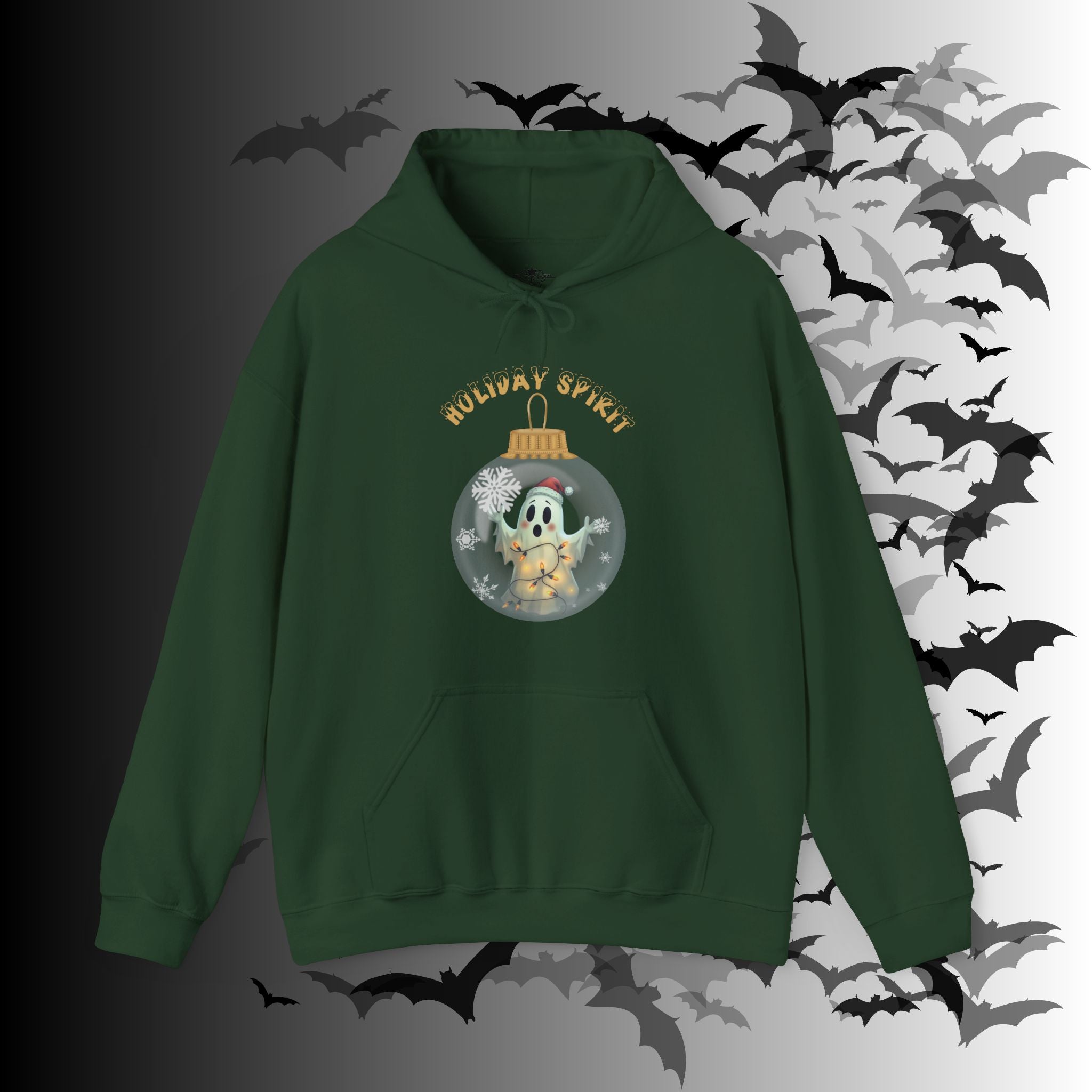 Holiday Spirit Hoodie — Ghost Christmas Ornament Gothmas Pullover