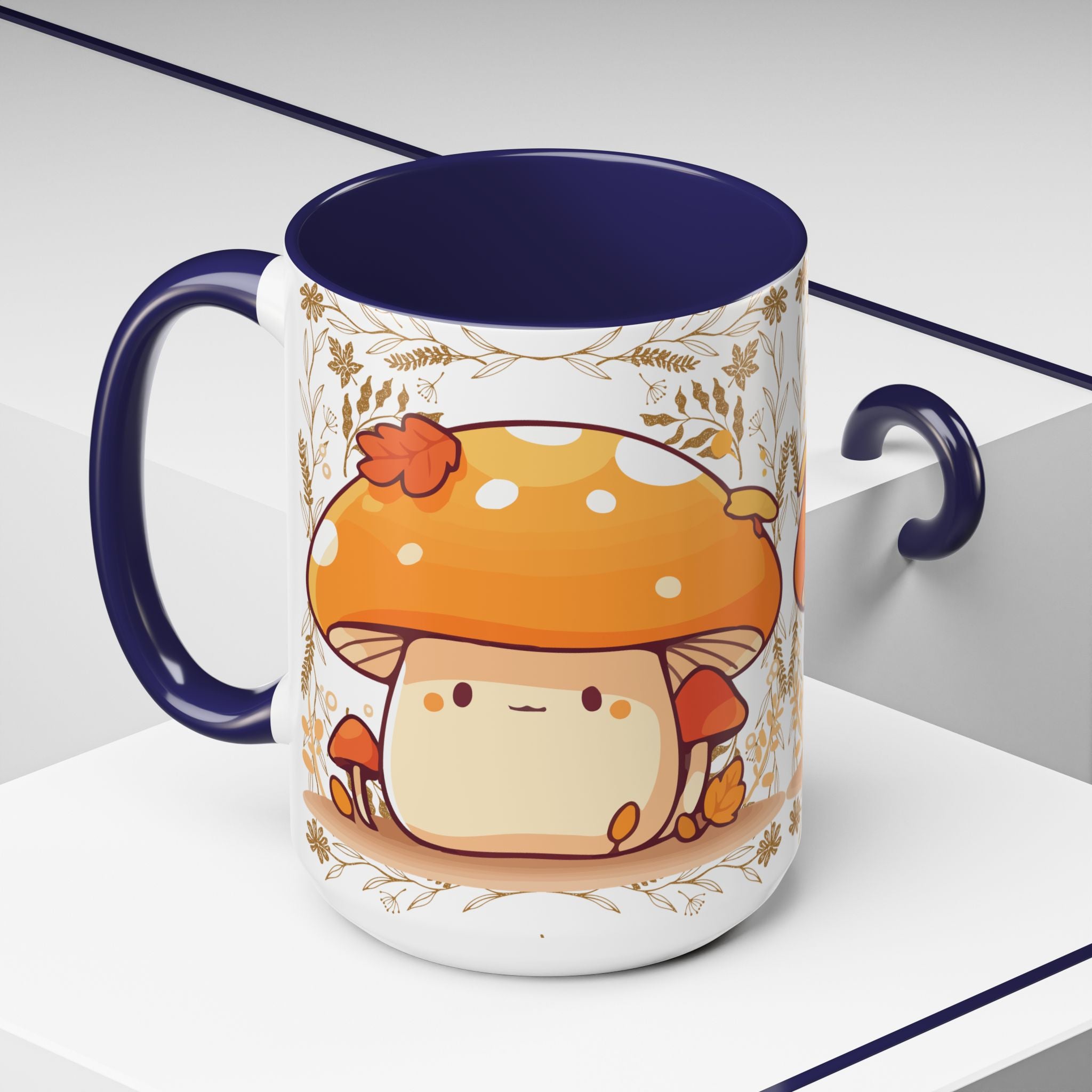 Autumn Mushroom Cute Coffee Mug — Fall Kawaii Accent Mug (11/15oz)