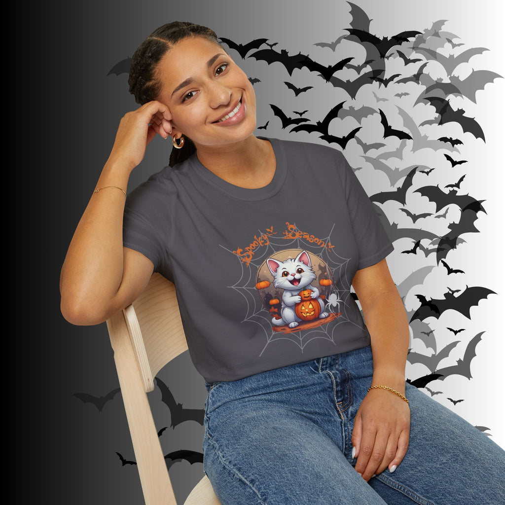Spooky Season Kawaii Cat Halloween T-Shirt — Cat Lover Tee
