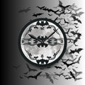 Gothic Bats Full Moon Wall Clock — Halloween Acrylic Art Print Home Decor