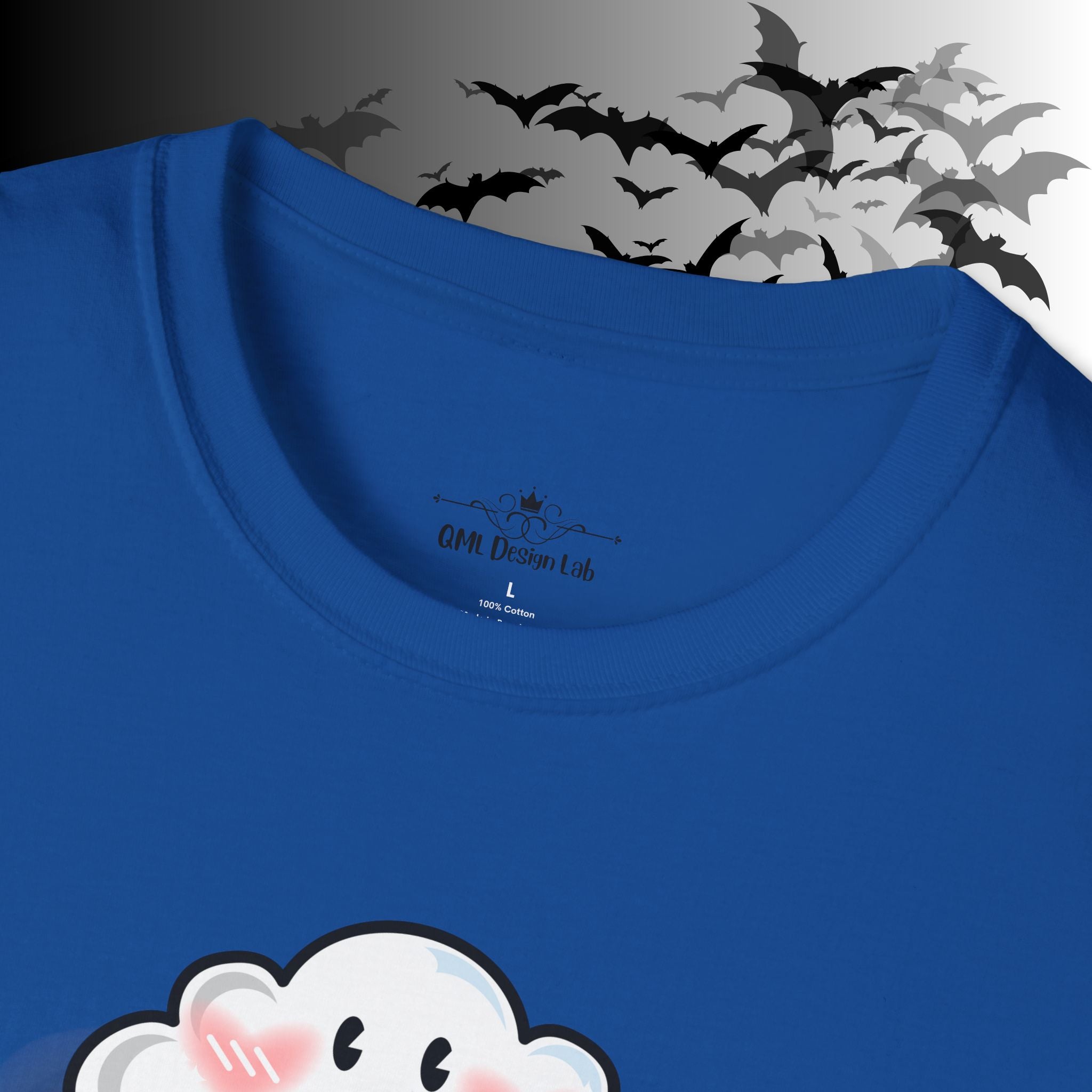 Rainbow Vomit Cloud Bat T-Shirt — Kawaii Goth Pride Unisex Tee