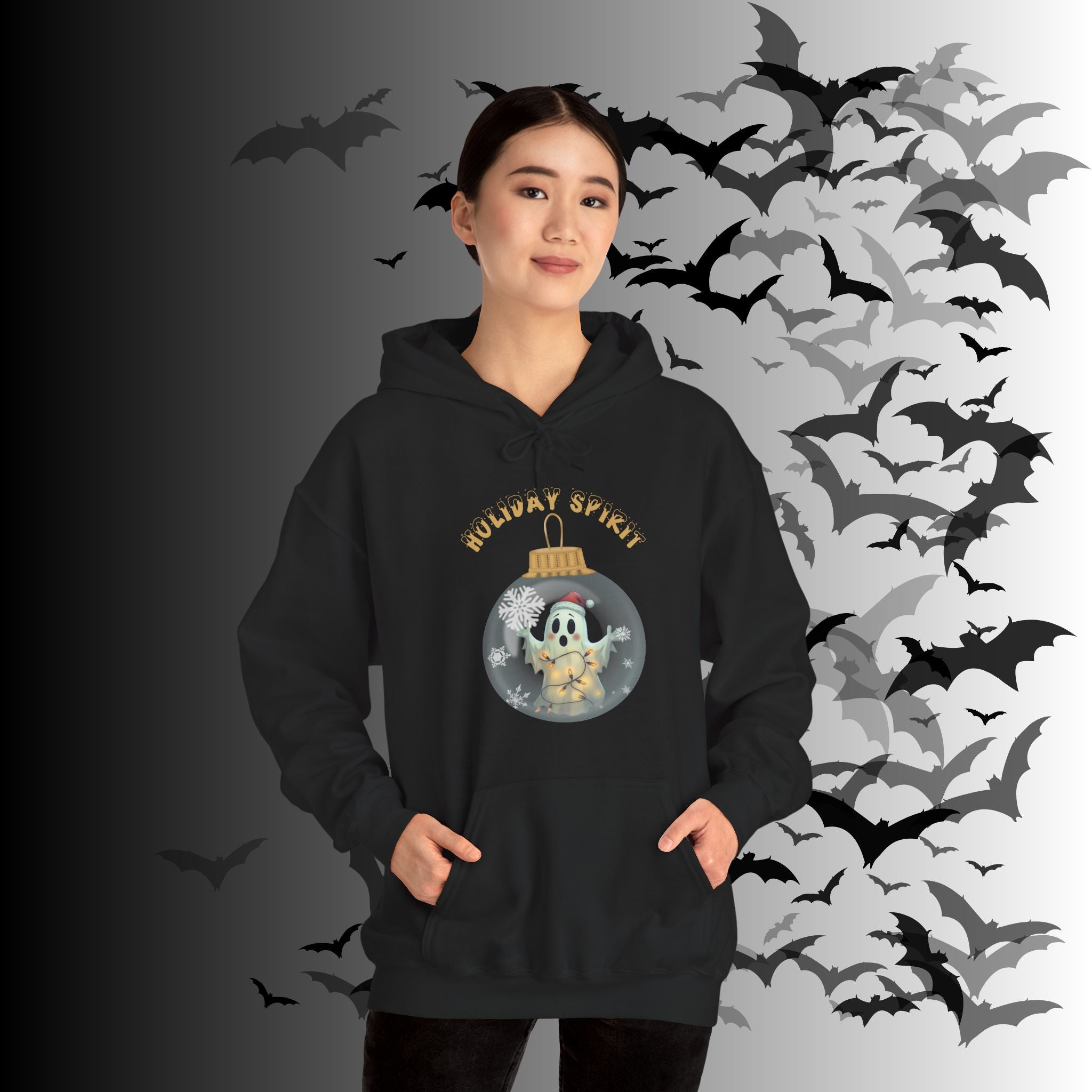 Holiday Spirit Hoodie — Ghost Christmas Ornament Gothmas Pullover