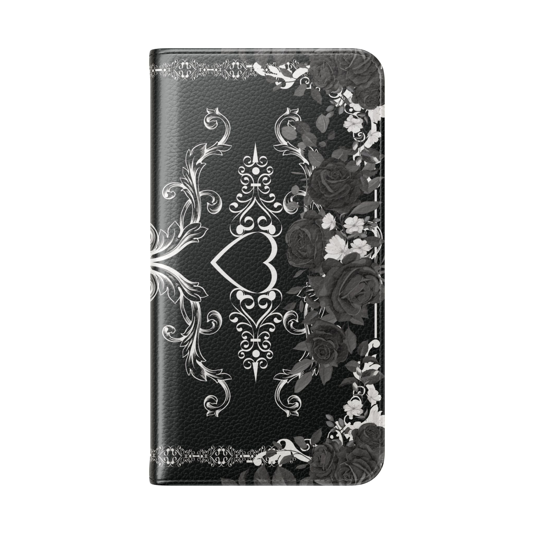Romantic Goth Wallet Flip Case - Goth Botanical Phone Case