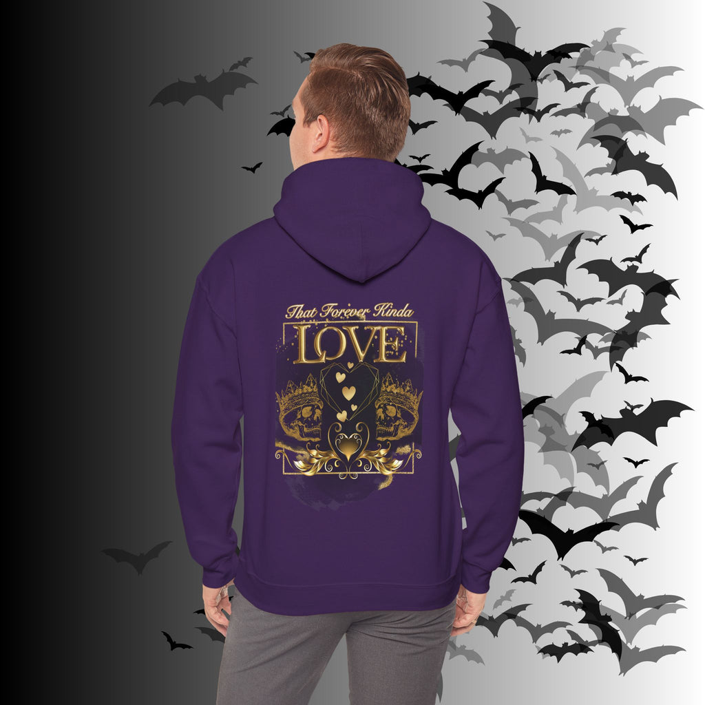 That Forever Kinda Love Hoodie — Gothic Gold Skull Couples Pullover