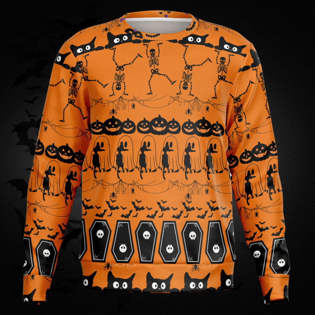 Ugly Halloween All Over Print Sweater – Orange