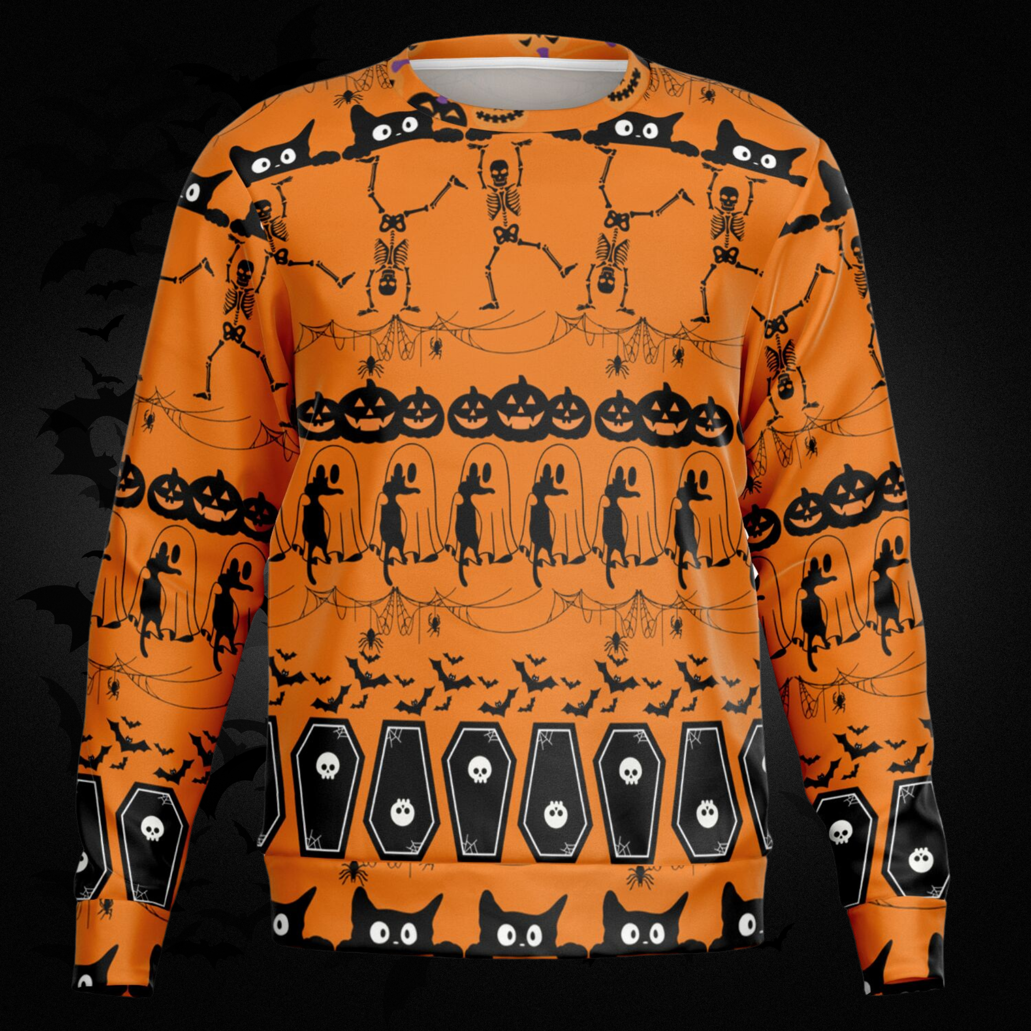 Ugly Halloween All Over Print Sweater – Orange