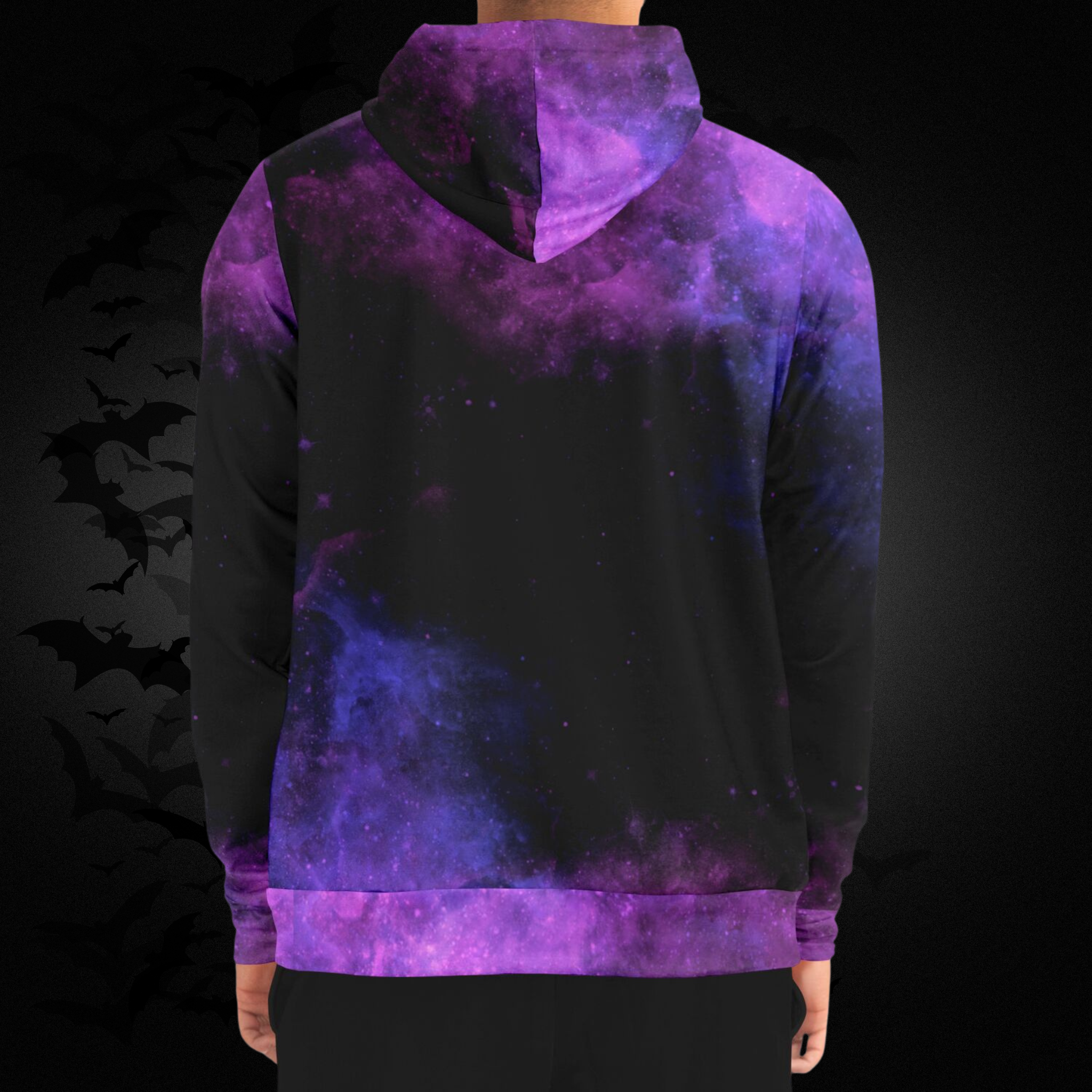 Purple Galaxy Nebula All Over Print Zip Hoodie