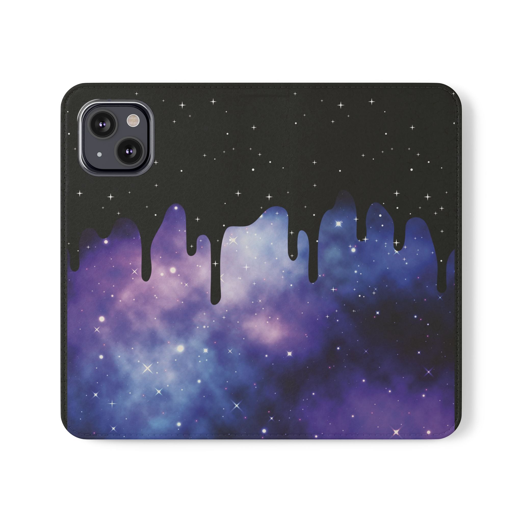 Pastel Goth Drippy Galaxy Flip Wallet Phone Case - Wallet Case for Samsung and iPhone - Gothic Style Wallet Phone Cases