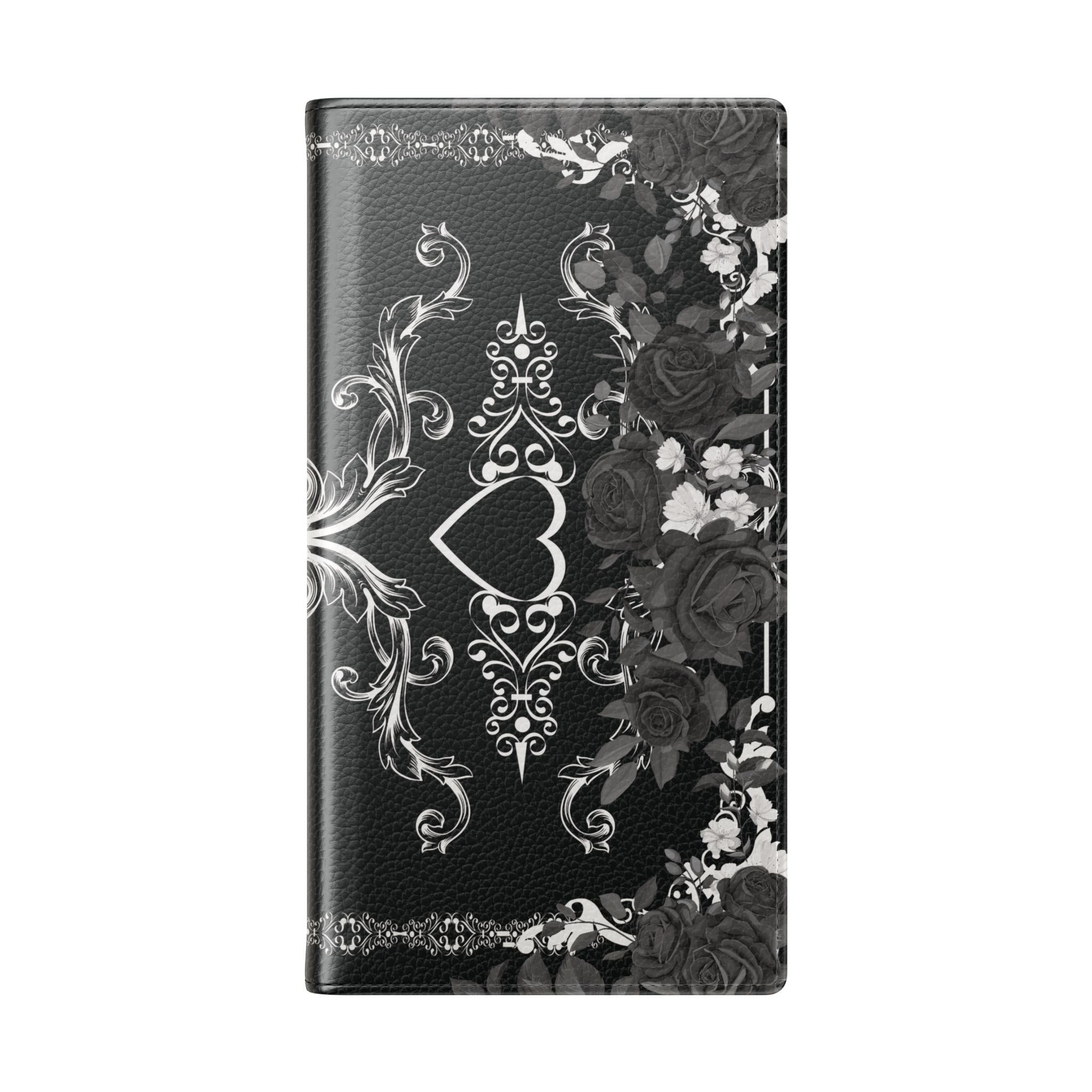 Romantic Goth Wallet Flip Case - Goth Botanical Phone Case