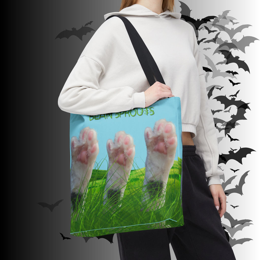 "Bean Sprouts" Cat Paws Tote Bag — Funny Cat Lover Gift