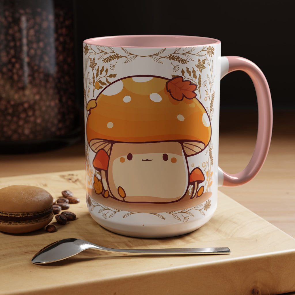 Autumn Mushroom Cute Coffee Mug — Fall Kawaii Accent Mug (11/15oz)