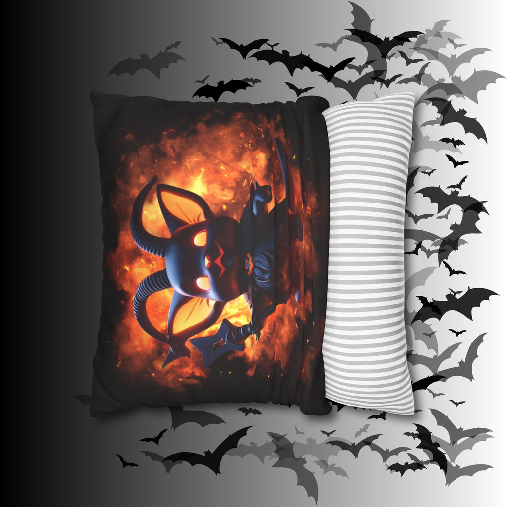 Cute Baphomet Throw Pillow — Gothic Occult Dark Home Decor