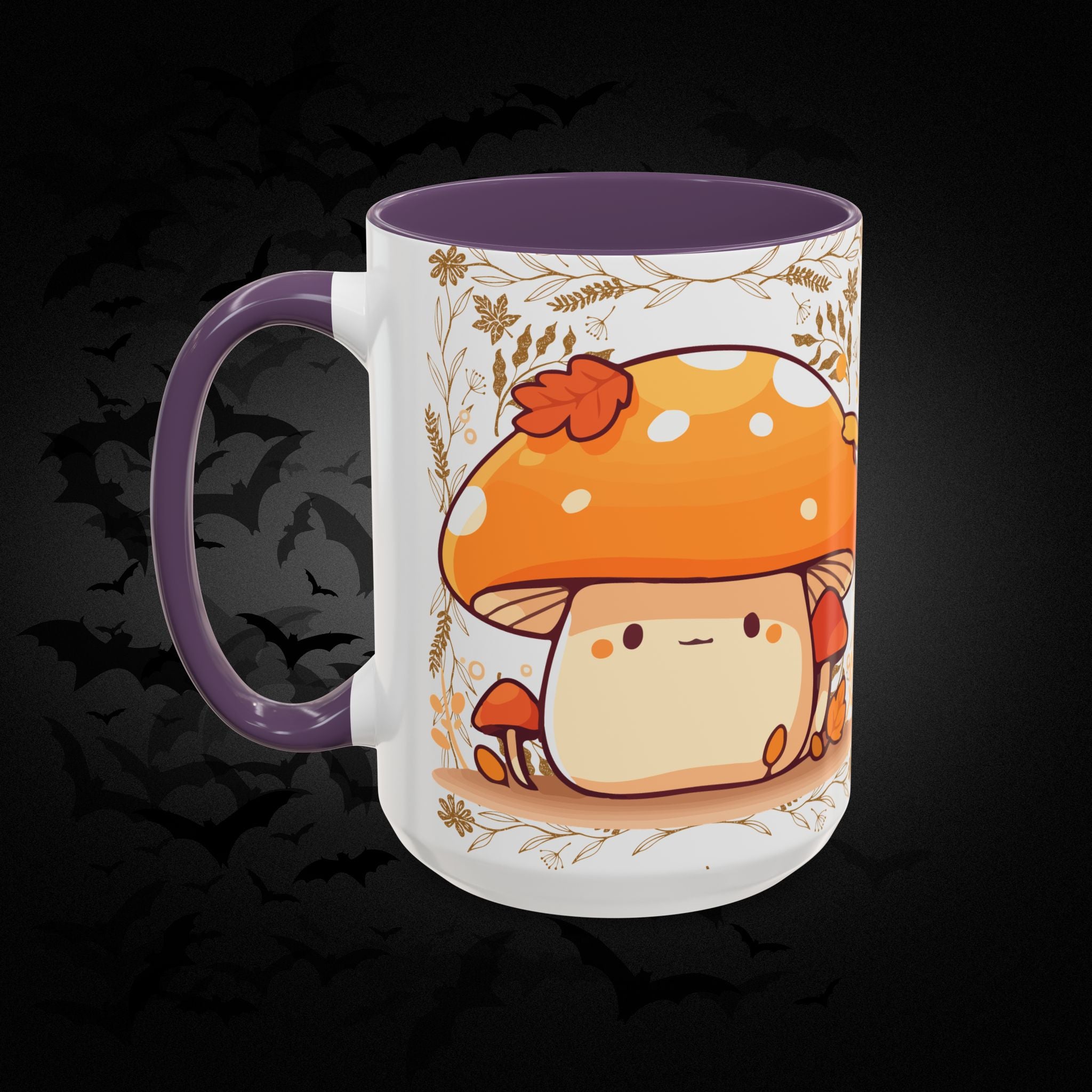Autumn Mushroom Cute Coffee Mug — Fall Kawaii Accent Mug (11/15oz)