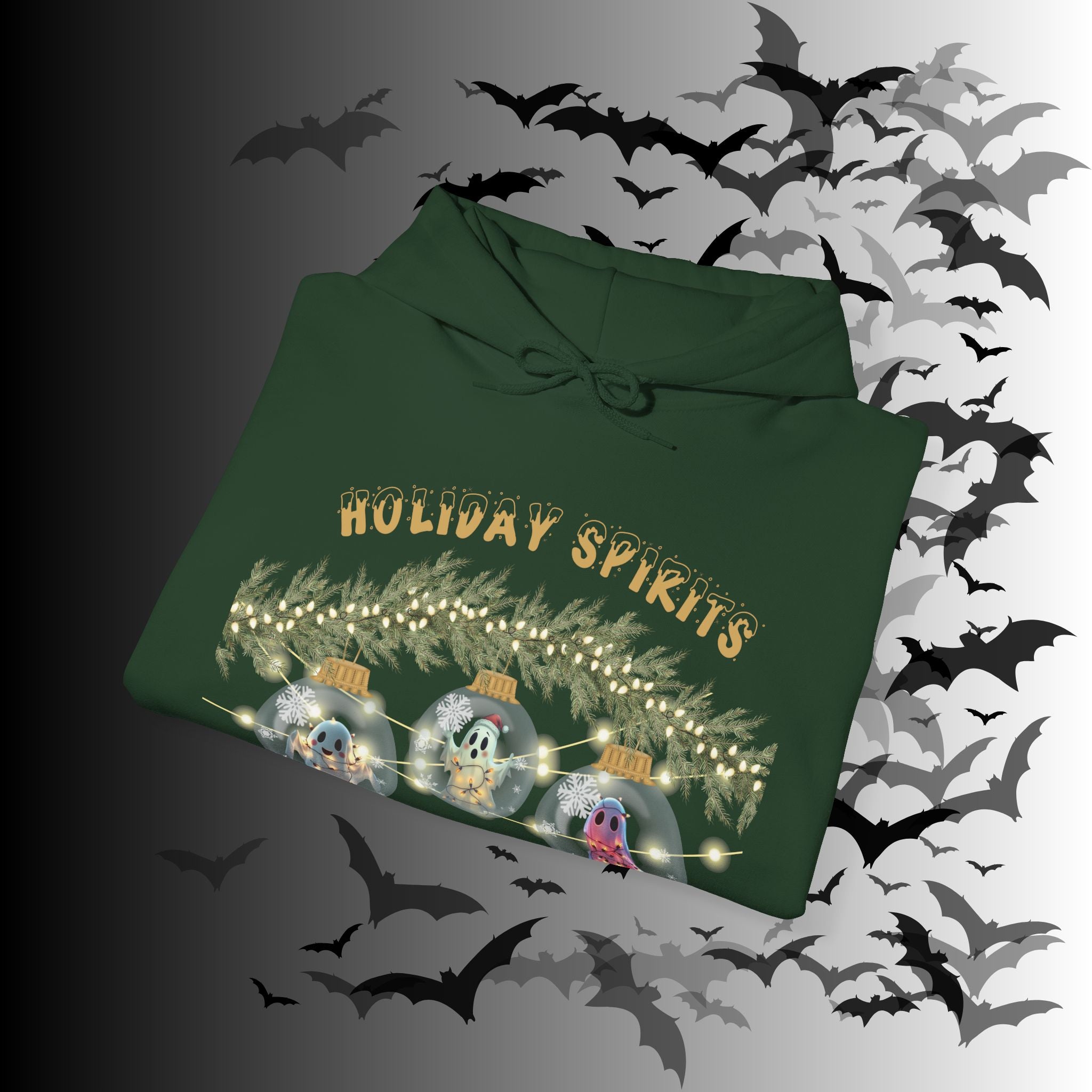 Holiday Spirits Hoodie — Ghost Christmas Ornament Gothmas Pullover
