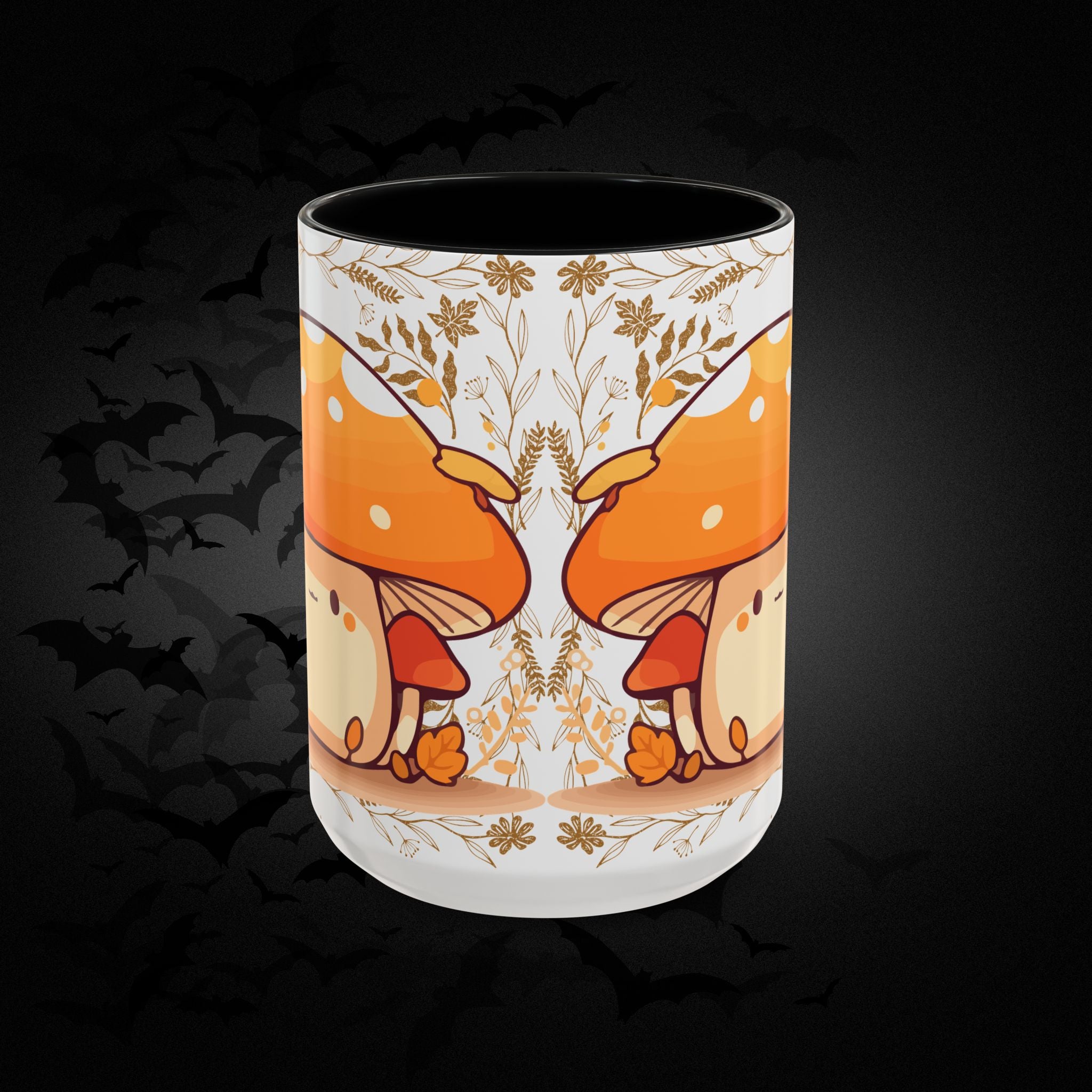 Autumn Mushroom Cute Coffee Mug — Fall Kawaii Accent Mug (11/15oz)
