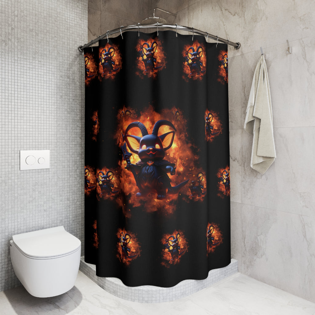 Whimsigoth Kawaii Baphomet Shower Curtain — Gothic Bathroom Decor