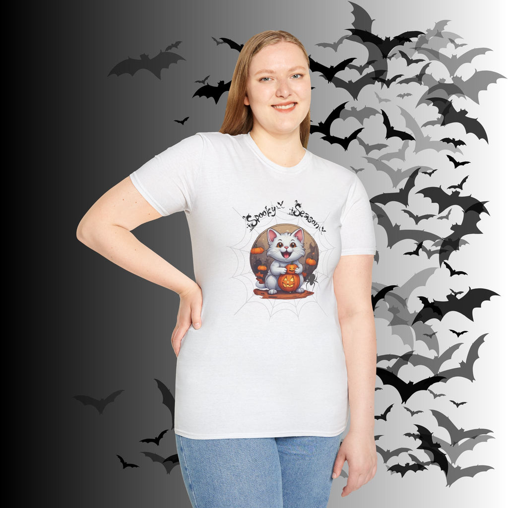 Spooky Season Kawaii Cat Halloween T-Shirt — Cat Lover Tee