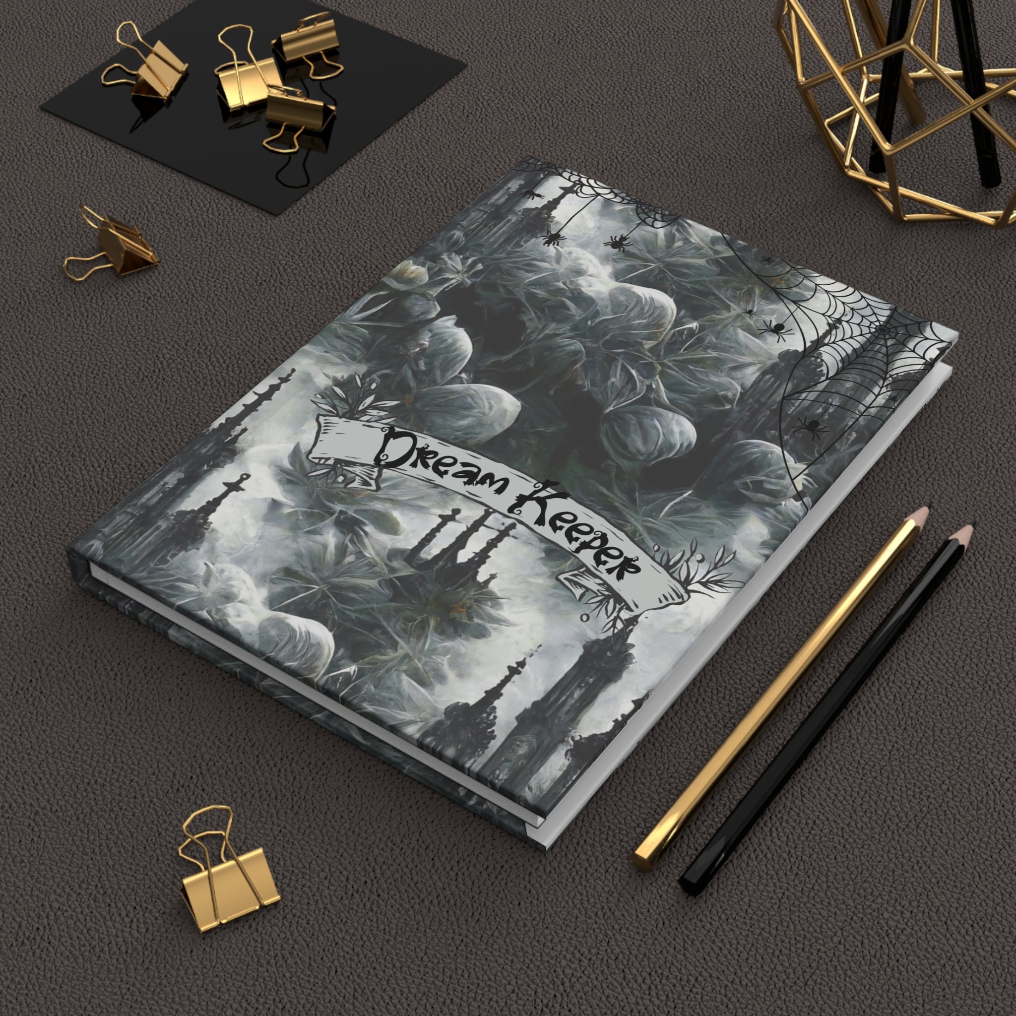 Dream Keeper Journal — Gothic Spider Web Botanical Hardcover Spell Book
