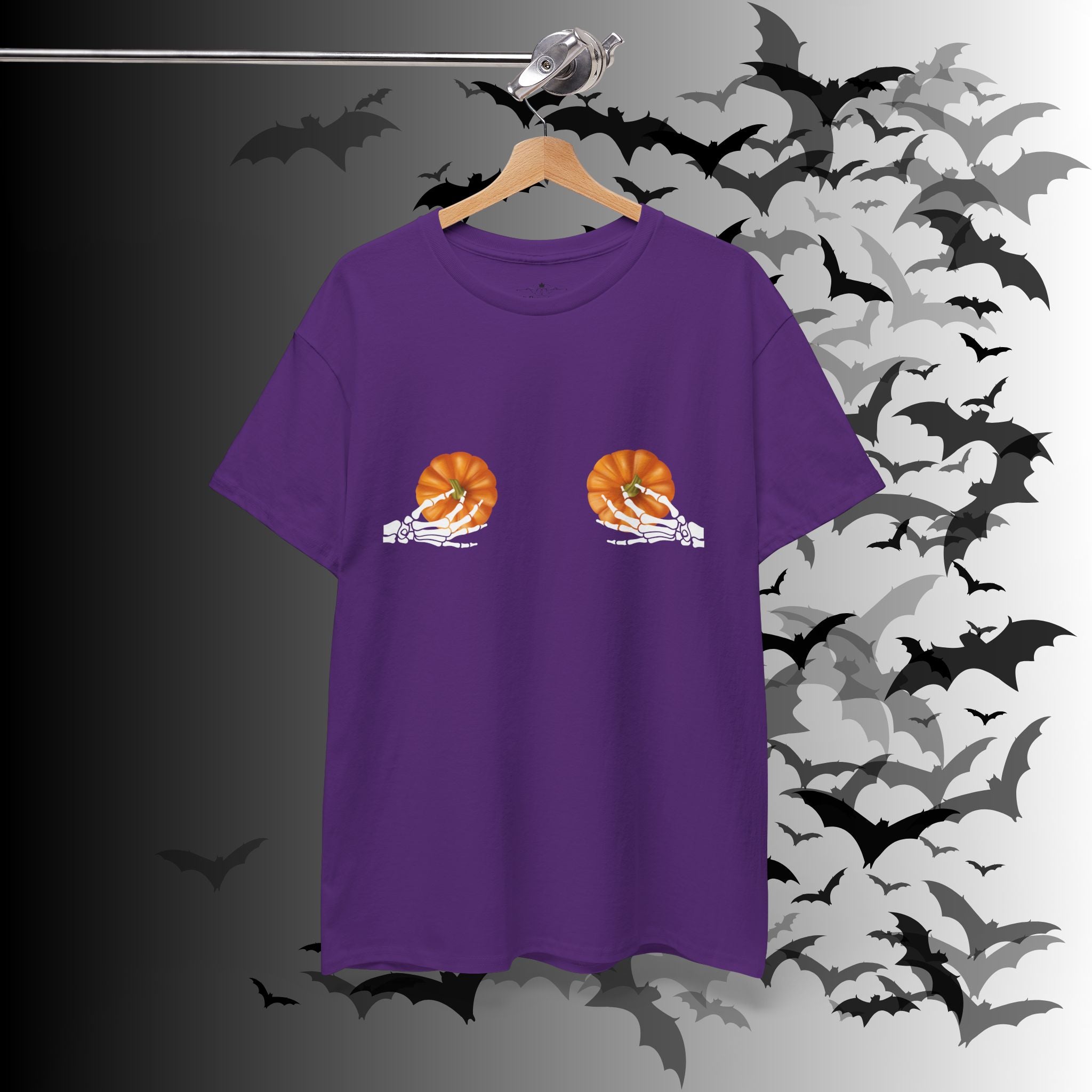 Skeleton Hands Pumpkin Halloween T-Shirt — Funny Spooky Season Tee