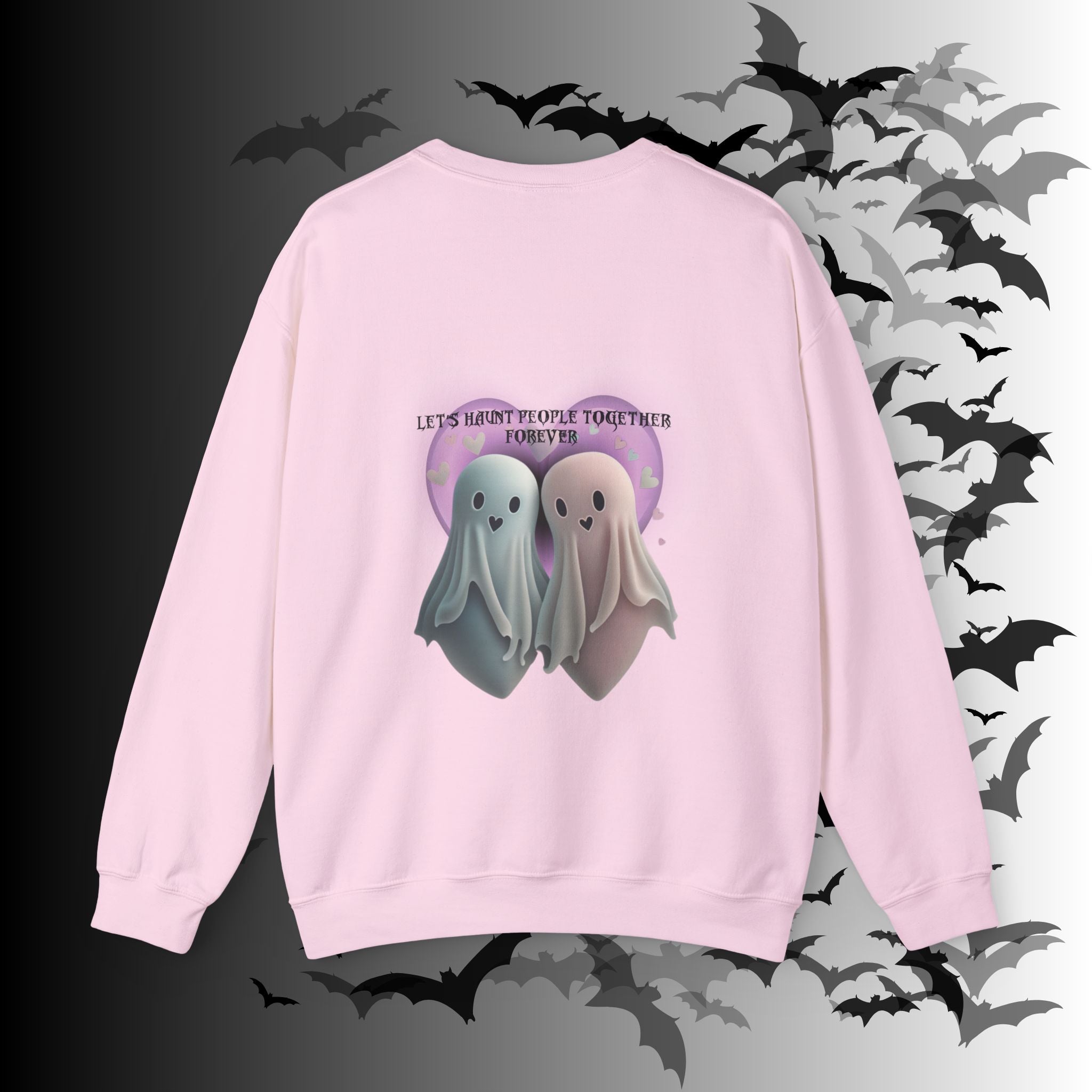 Let's Haunt People Together Forever Crewneck Sweatshirt — Gothic Valentine's Couples Ghost