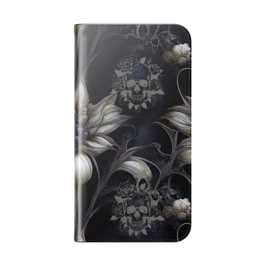 Goth Botanical Flip Wallet Case for iPhone and Samsung Galaxy Phones