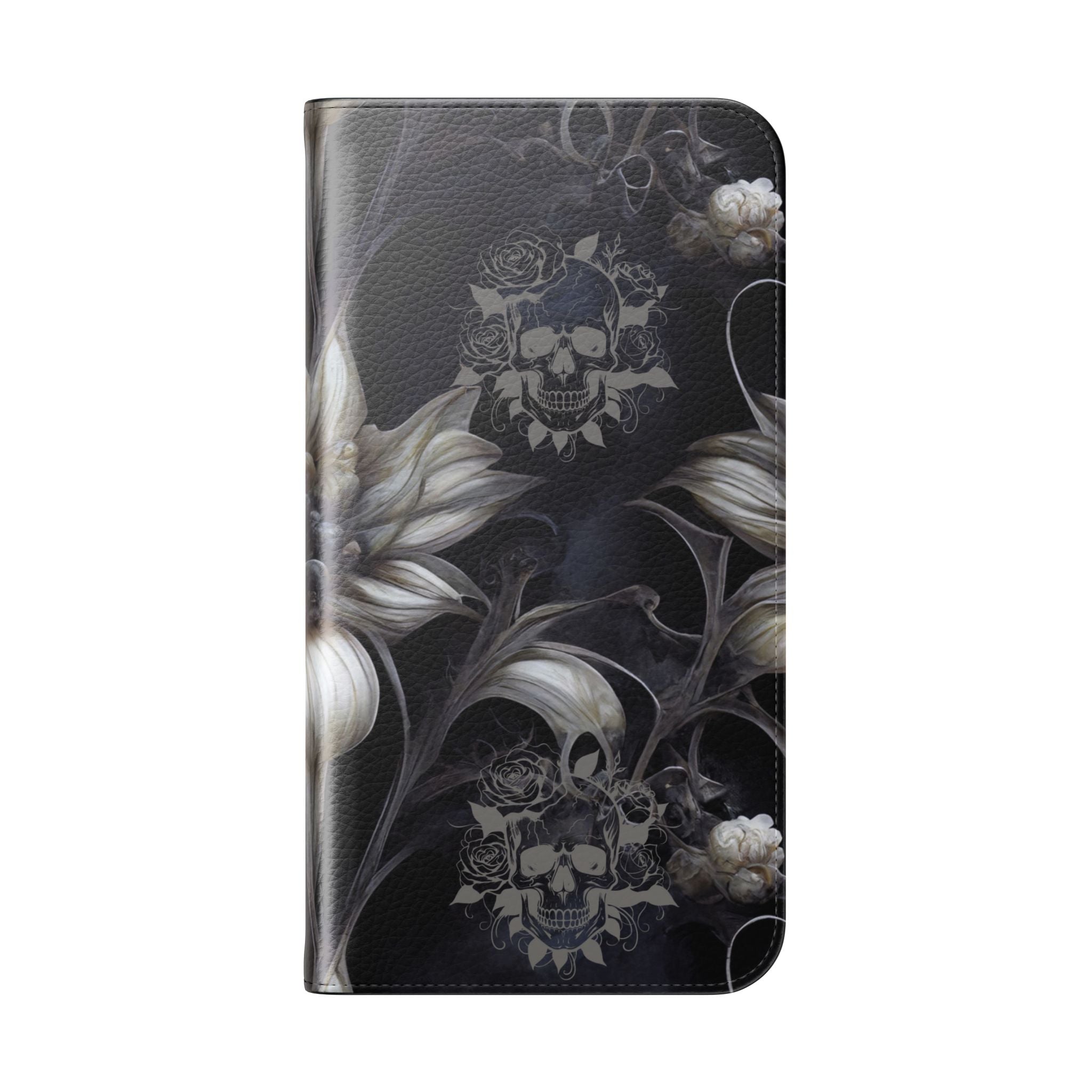 Goth Botanical Flip Wallet Case for iPhone and Samsung Galaxy Phones