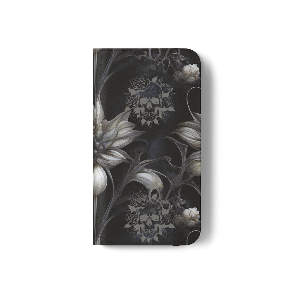 Goth Botanical Flip Wallet Case for iPhone and Samsung Galaxy Phones