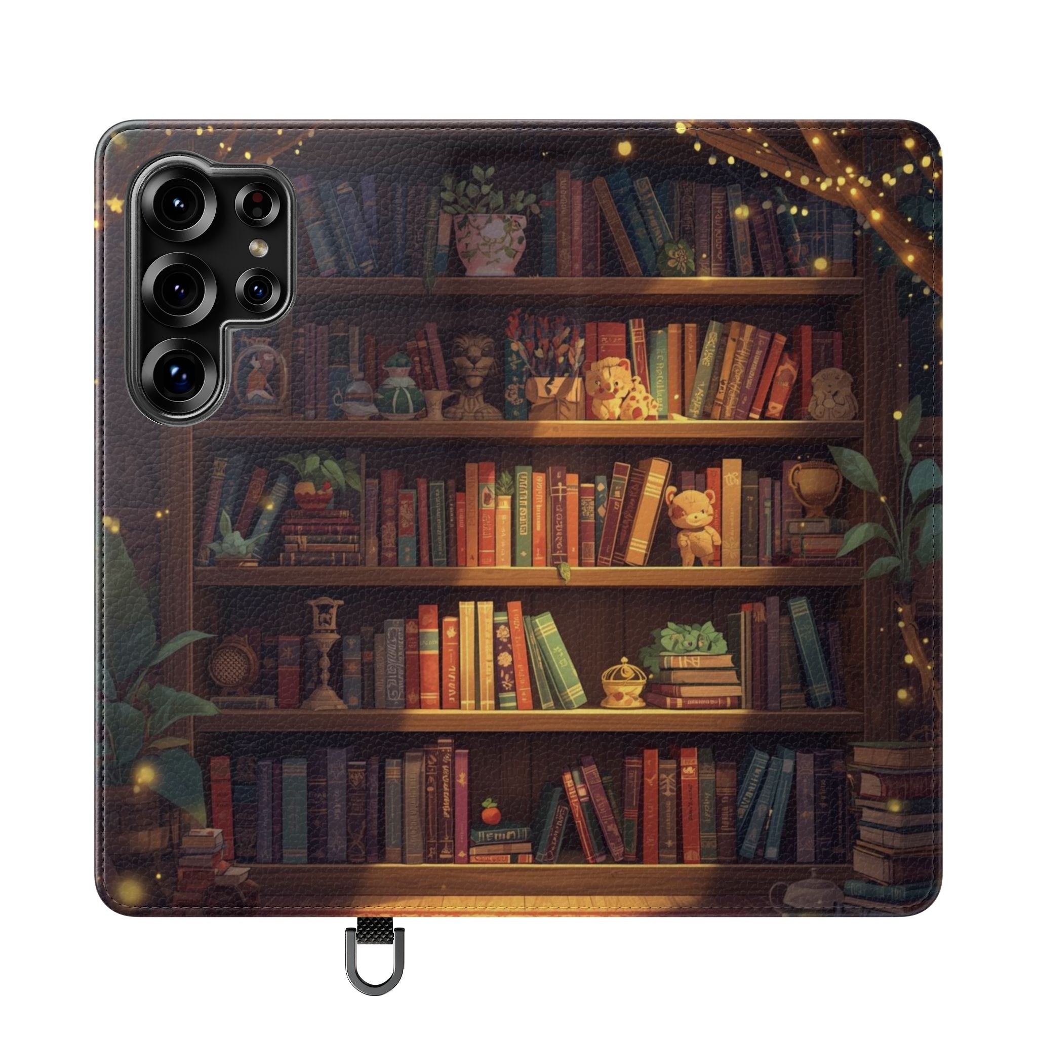 Whimsigoth Bookcase Wallet Flip Case - Romantasy Reader Phone Wallet - Book Pattern Flip Case - Bookish Phone Case