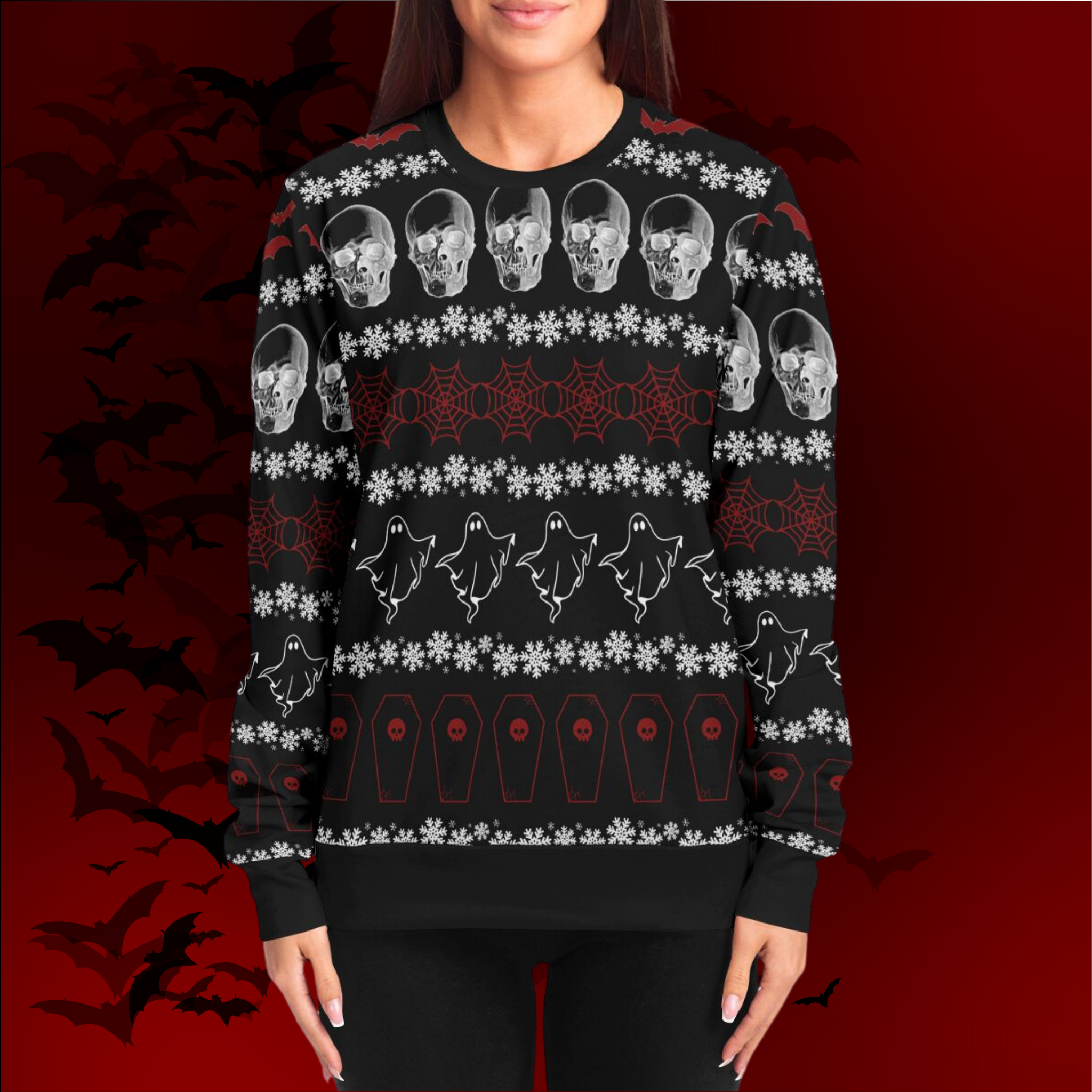 Creepmas Ugly Christmas All Over Print Sweater