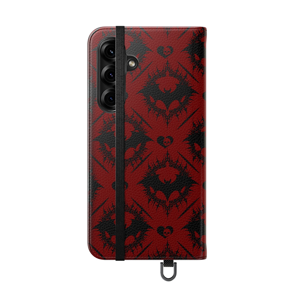 Copy of Gothic Bat Wallet Flip Case - Elegant Goth Phone Wallet - Bat Pattern Flip Case - Gothic Phone Case - Stylish Wallet Phone Case