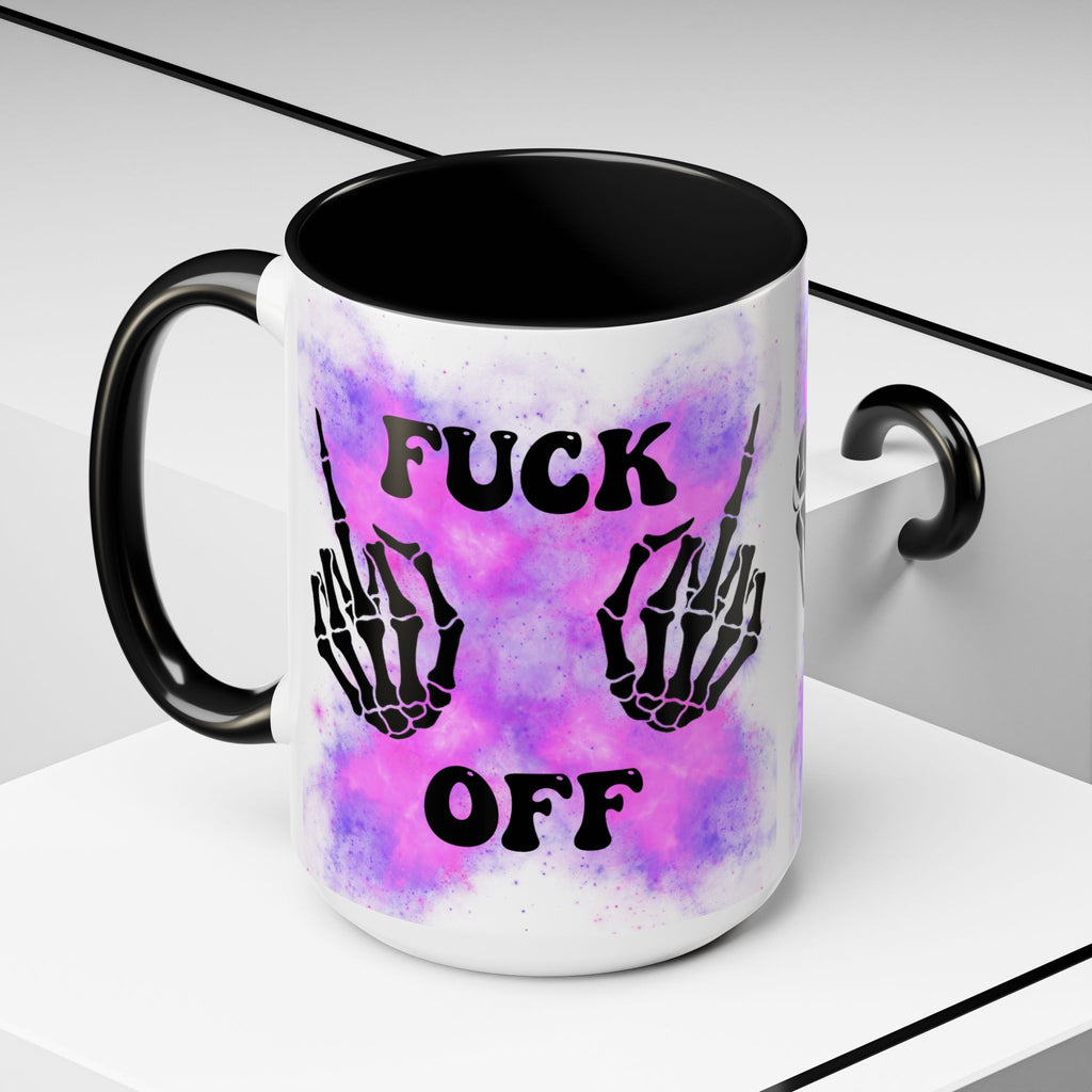 Good Morning Beautiful Fuck Off Skeleton Hands Accent Coffee Mug